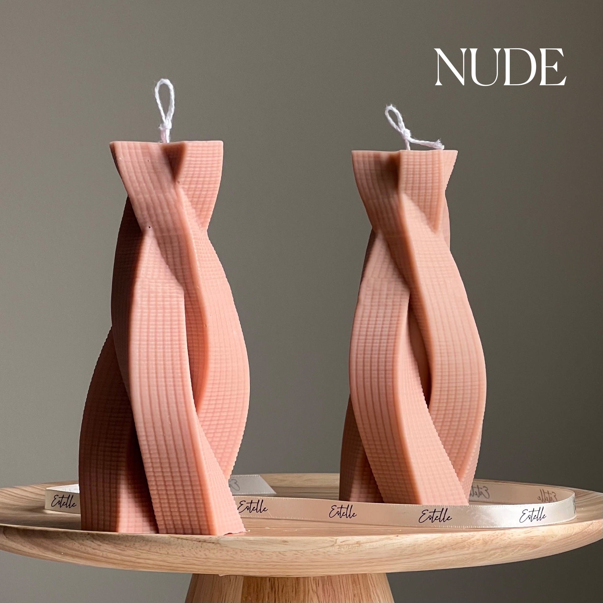 Twisted Rope Soy Pillar Candle: Sculptural Home Decor