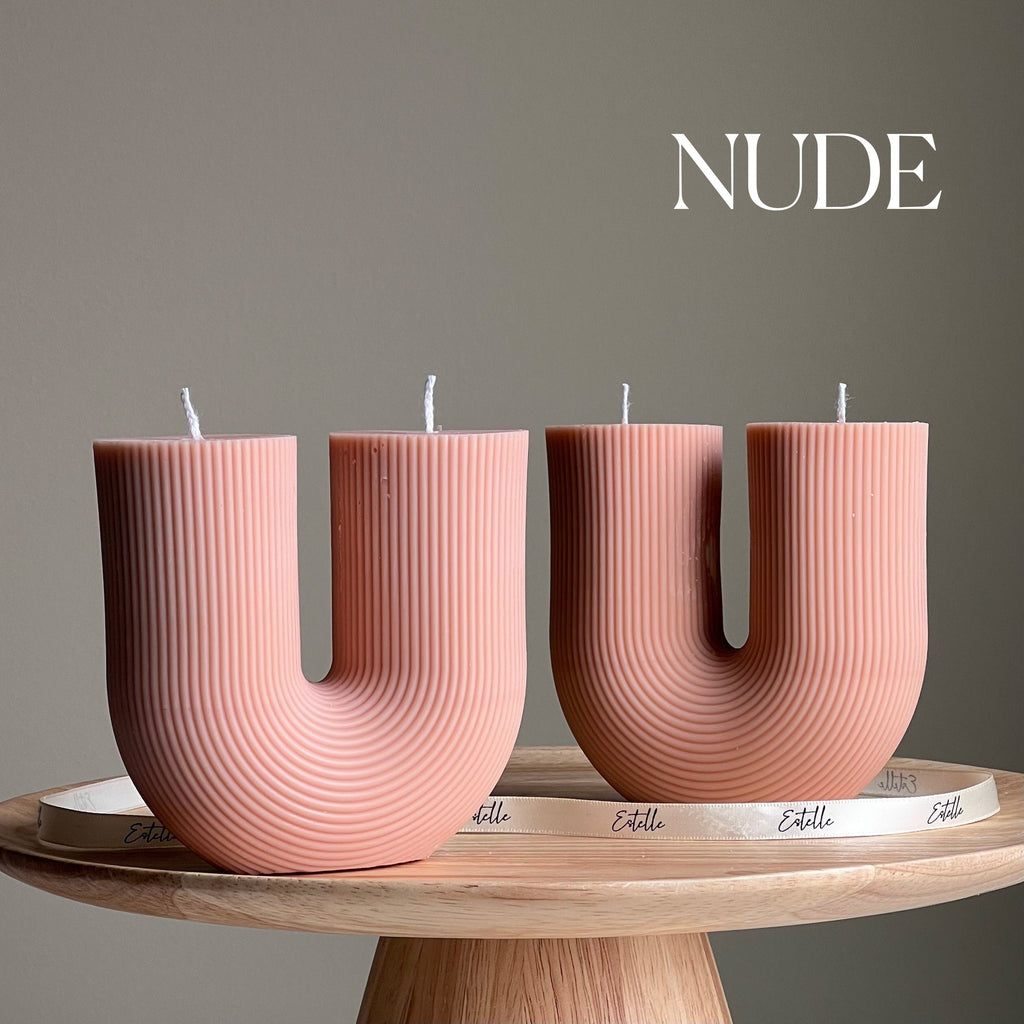 Handmade Ribbed U-Shaped Soy Candle | Home Decor