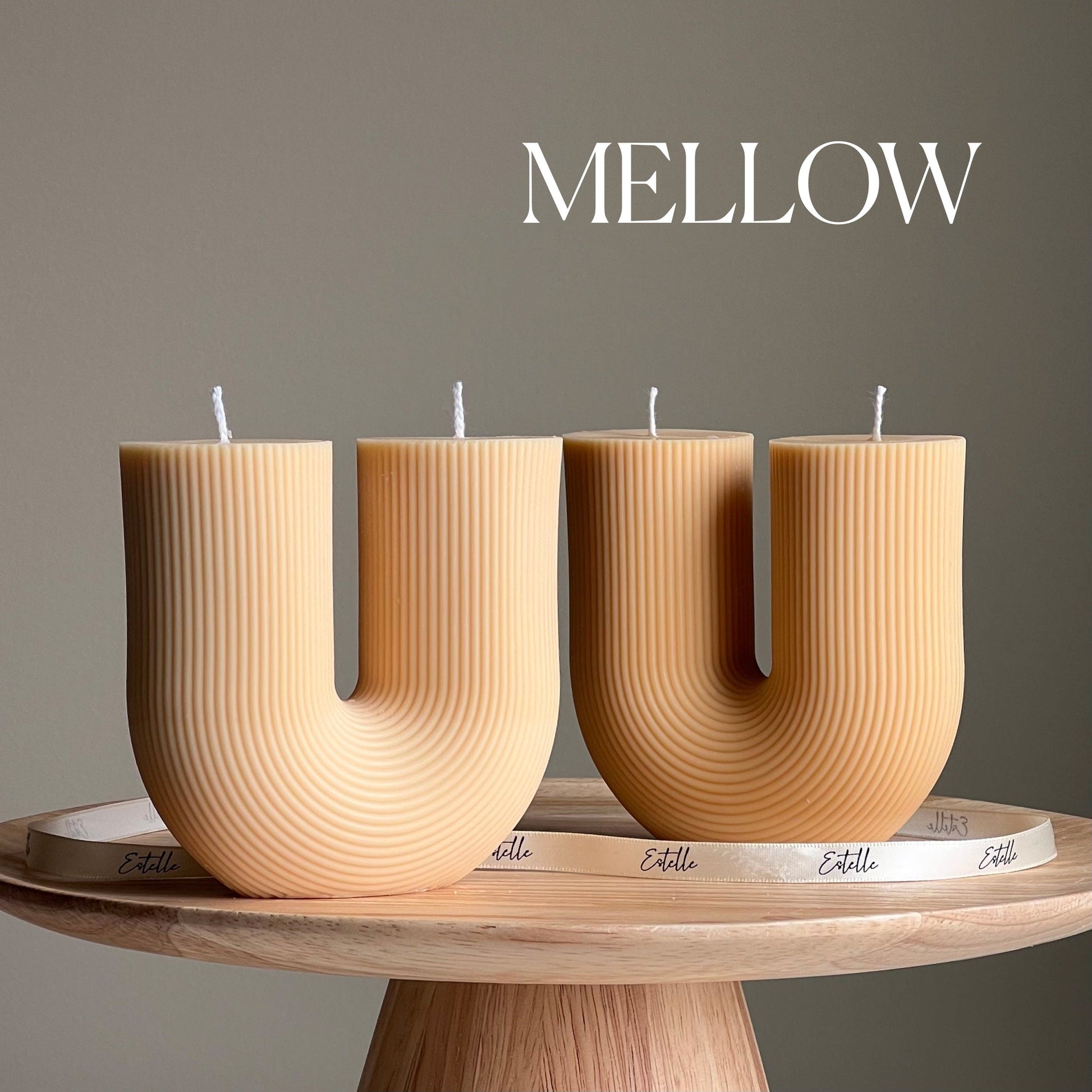 Handmade Ribbed U-Shaped Soy Candle | Home Decor