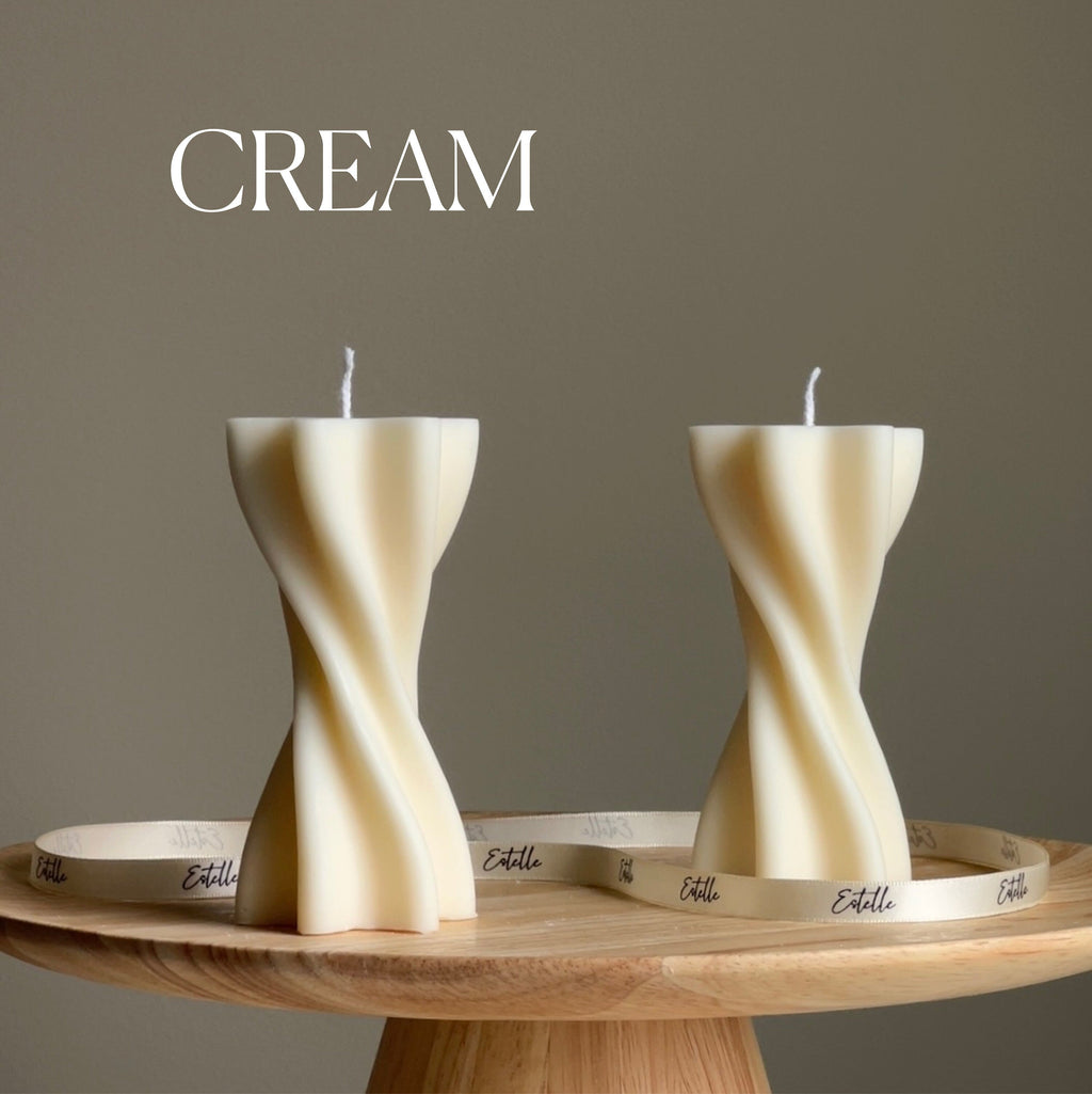 Handmade Wavy Soy Wax Pillar Candle | Home Decor