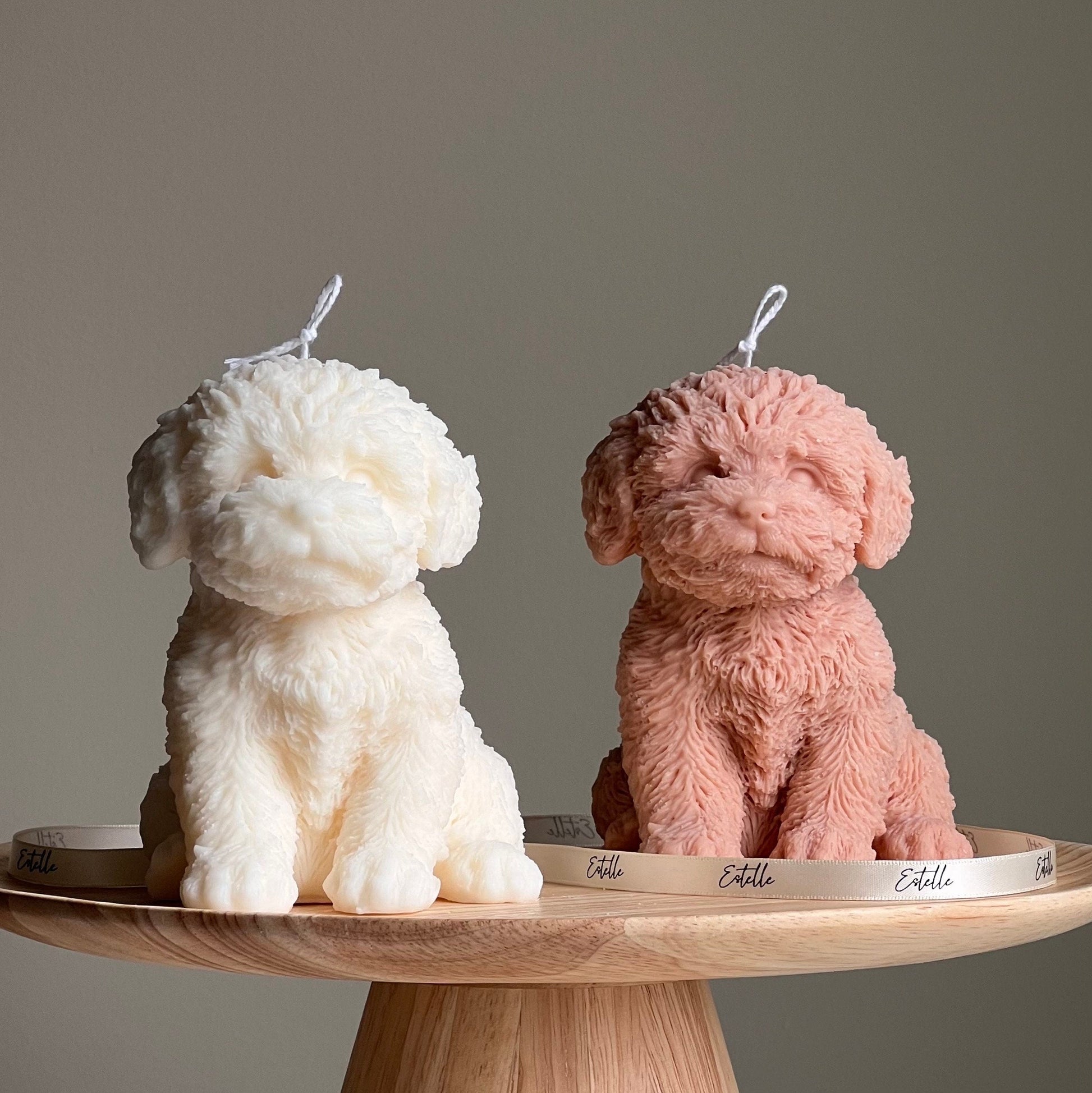 Handmade Puppy Soy Wax Candle: Sculptural Home Decor Gift