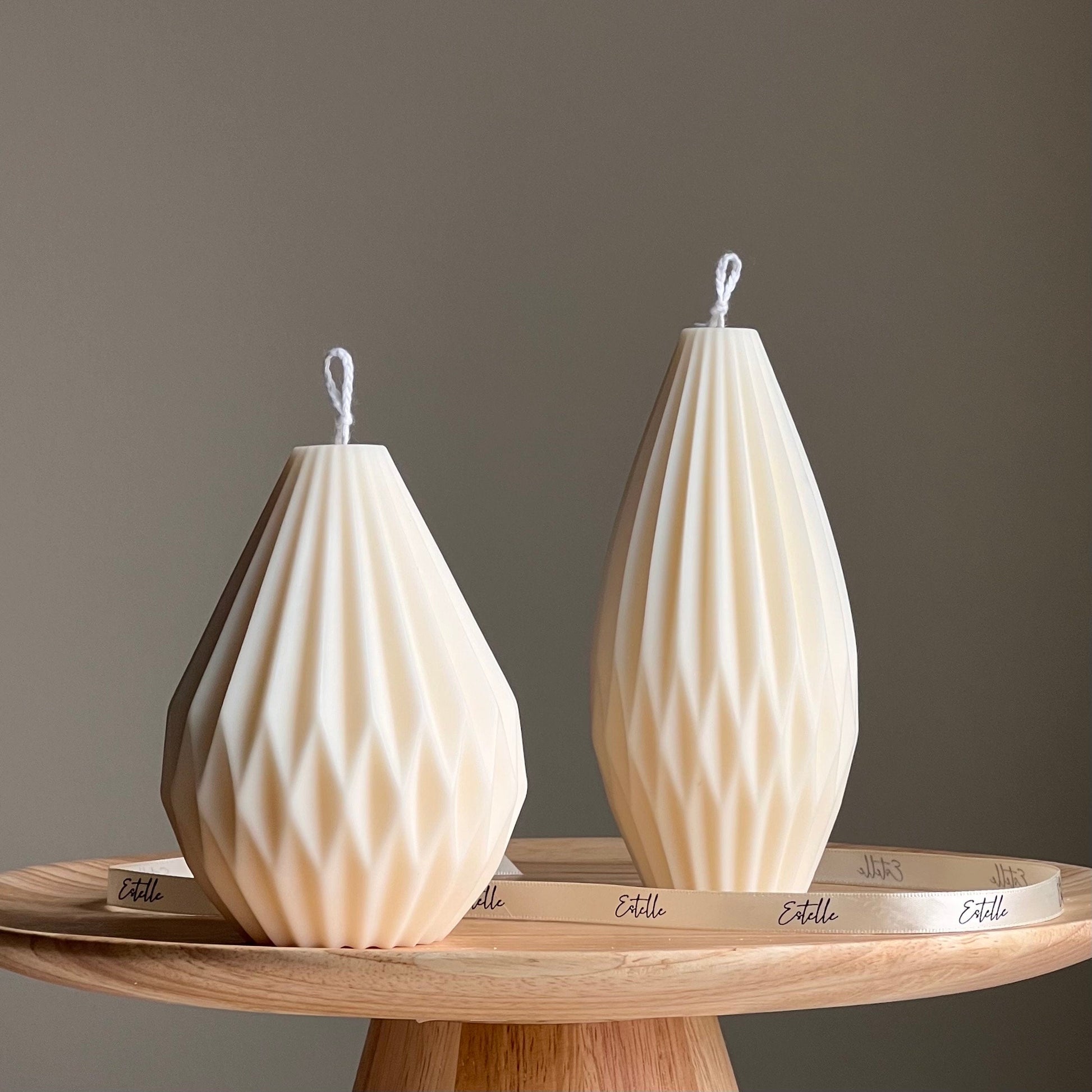 Origami Lantern Candle: Sculptural Soy Wax Candle, Minimalist Decor
