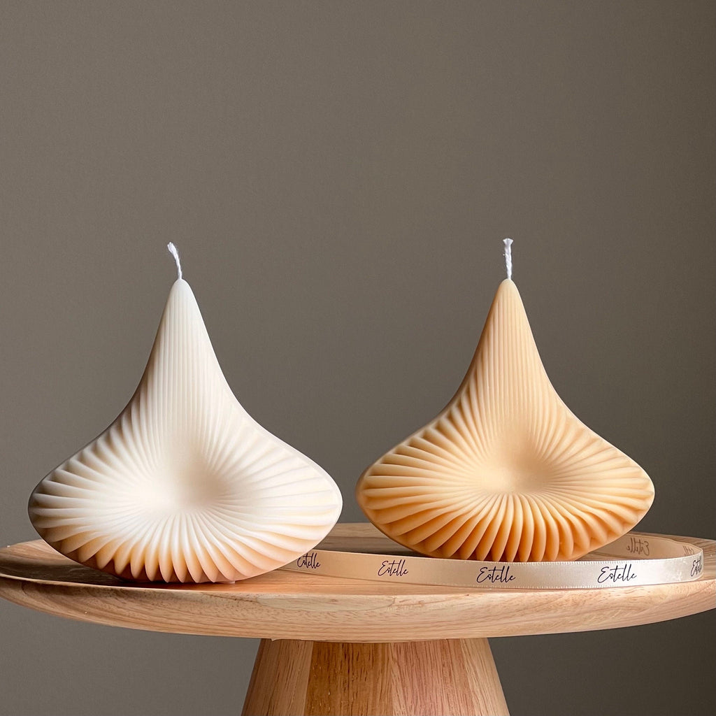 Handmade Ribbed Pyramid Soy Candle | Unique Home Decor