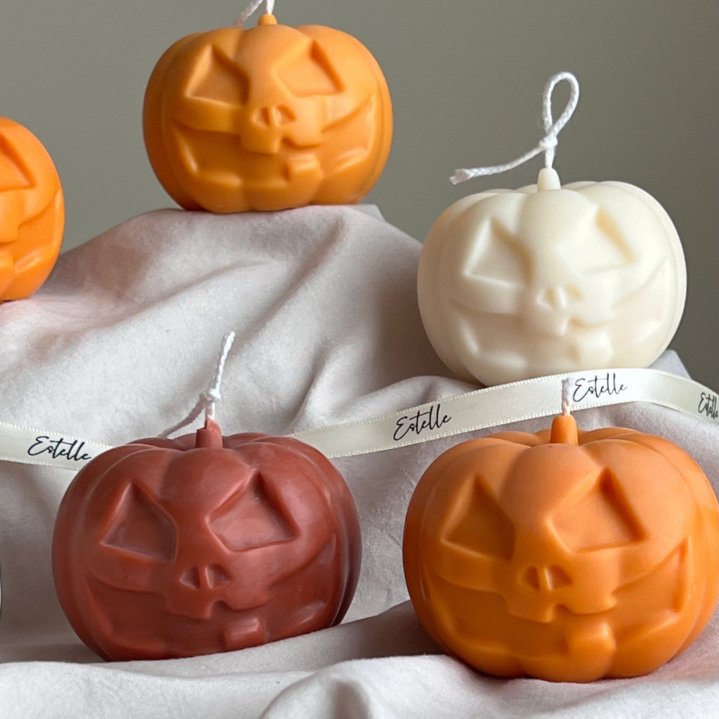 Hand Poured Halloween Pumpkin Candle | Soy Wax Sculptural Candle