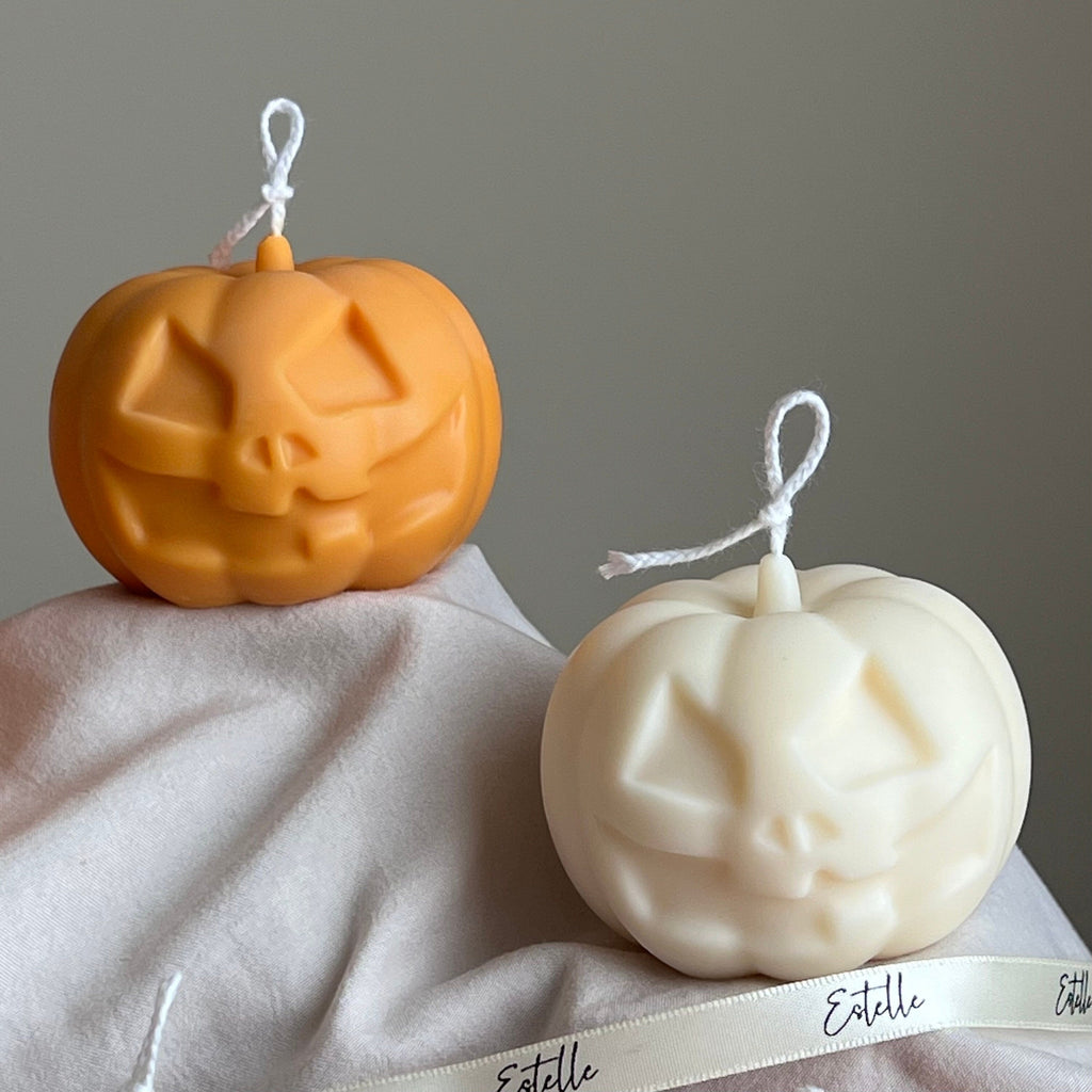 Hand Poured Halloween Pumpkin Candle | Soy Wax Sculptural Candle