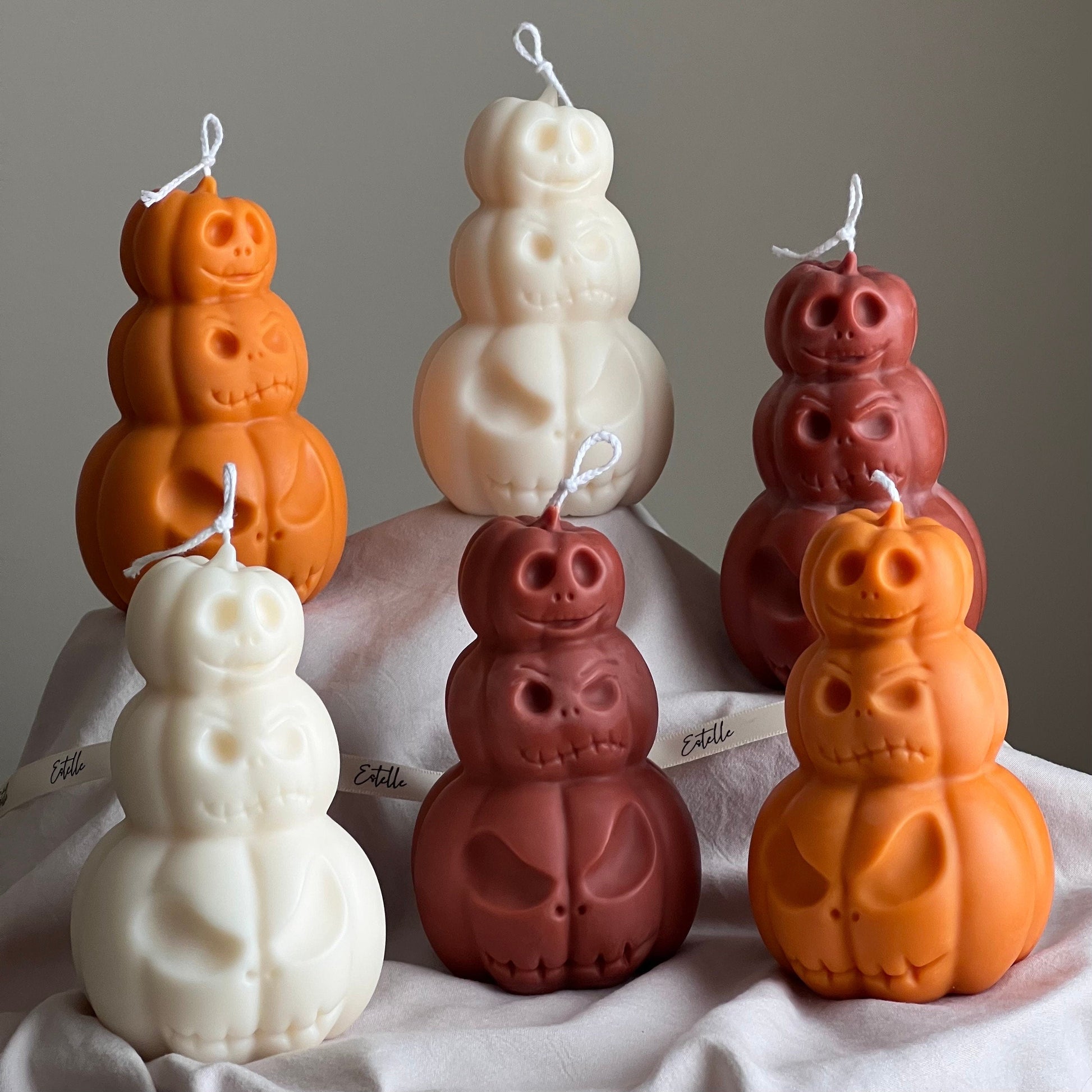 Hand Poured Halloween Pumpkin Candle: Sculptural Soy Wax Decor