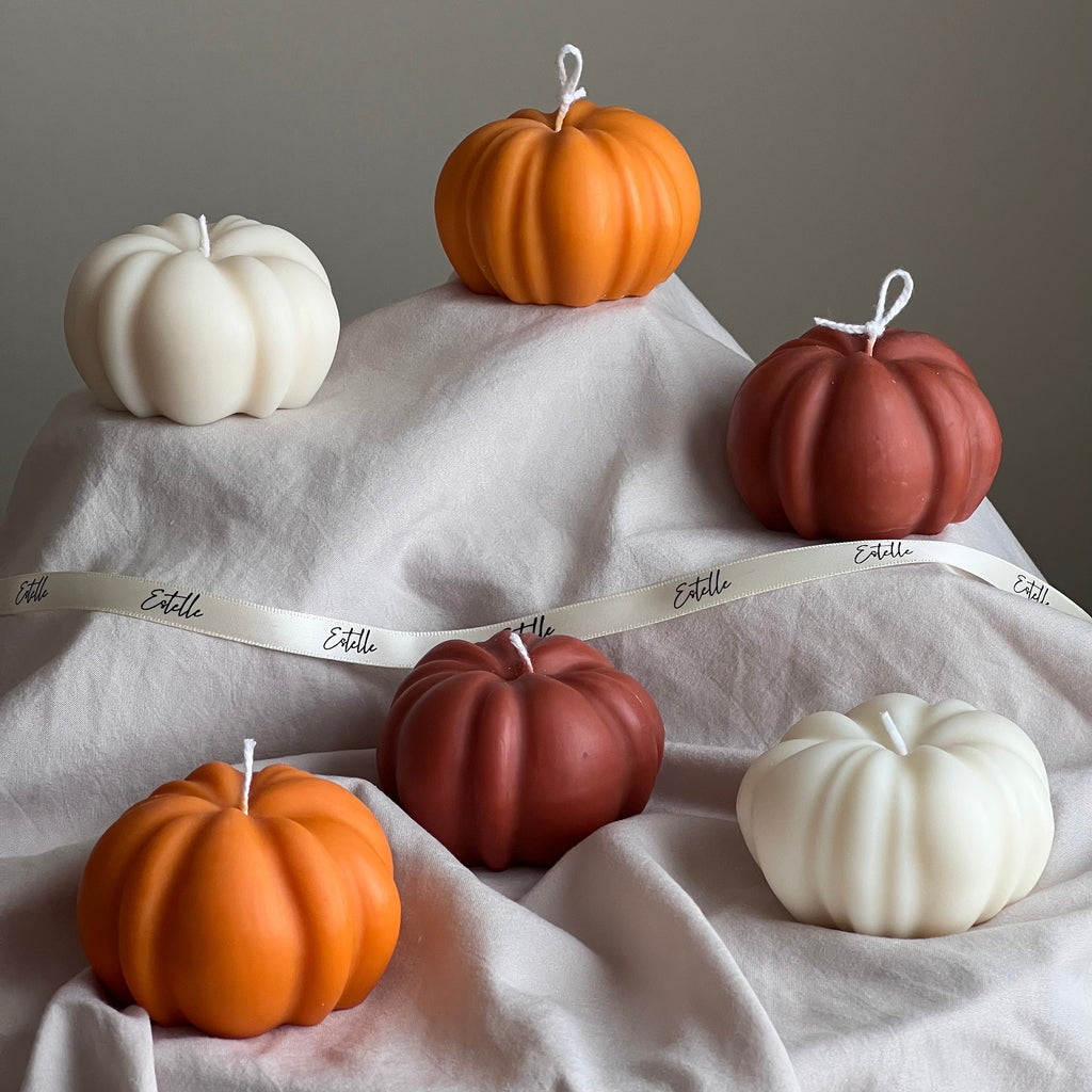 Handmade Autumn Pumpkin Soy Wax Candle: Halloween Decor