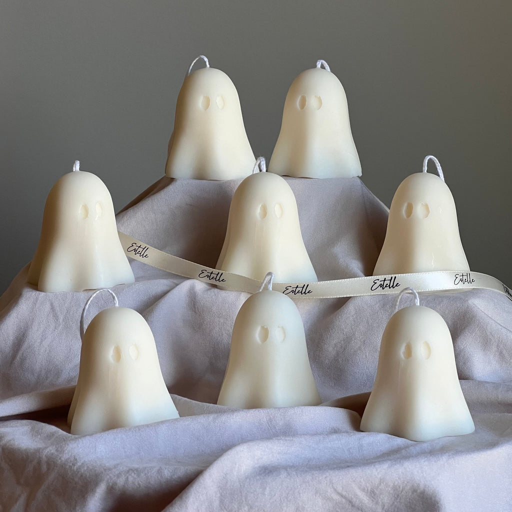 Handmade Halloween Ghost Candle | Sculptural Soy Wax Home Decor