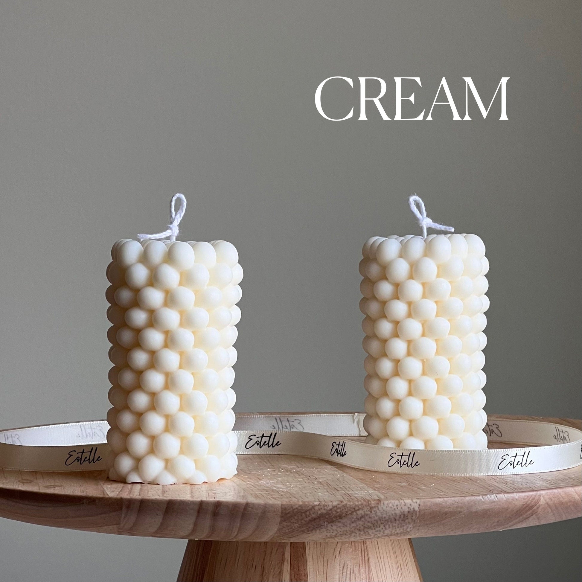 Bubble Soy Wax Pillar Candle: Geometric Home Decor