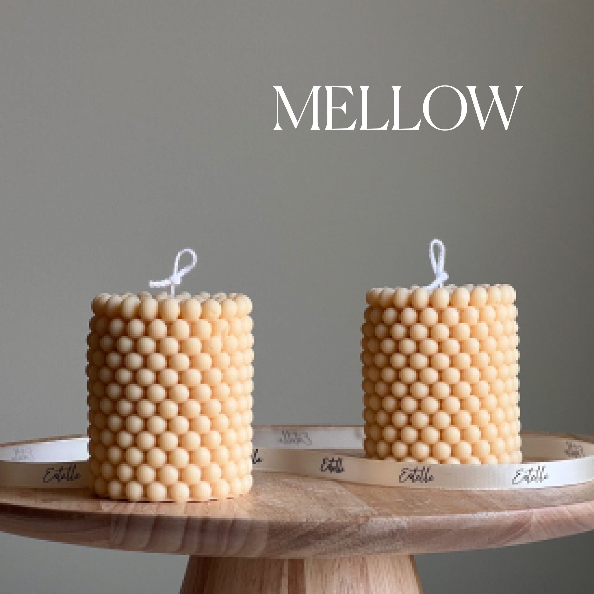 Bubble Soy Wax Pillar Candle: Geometric Home Decor