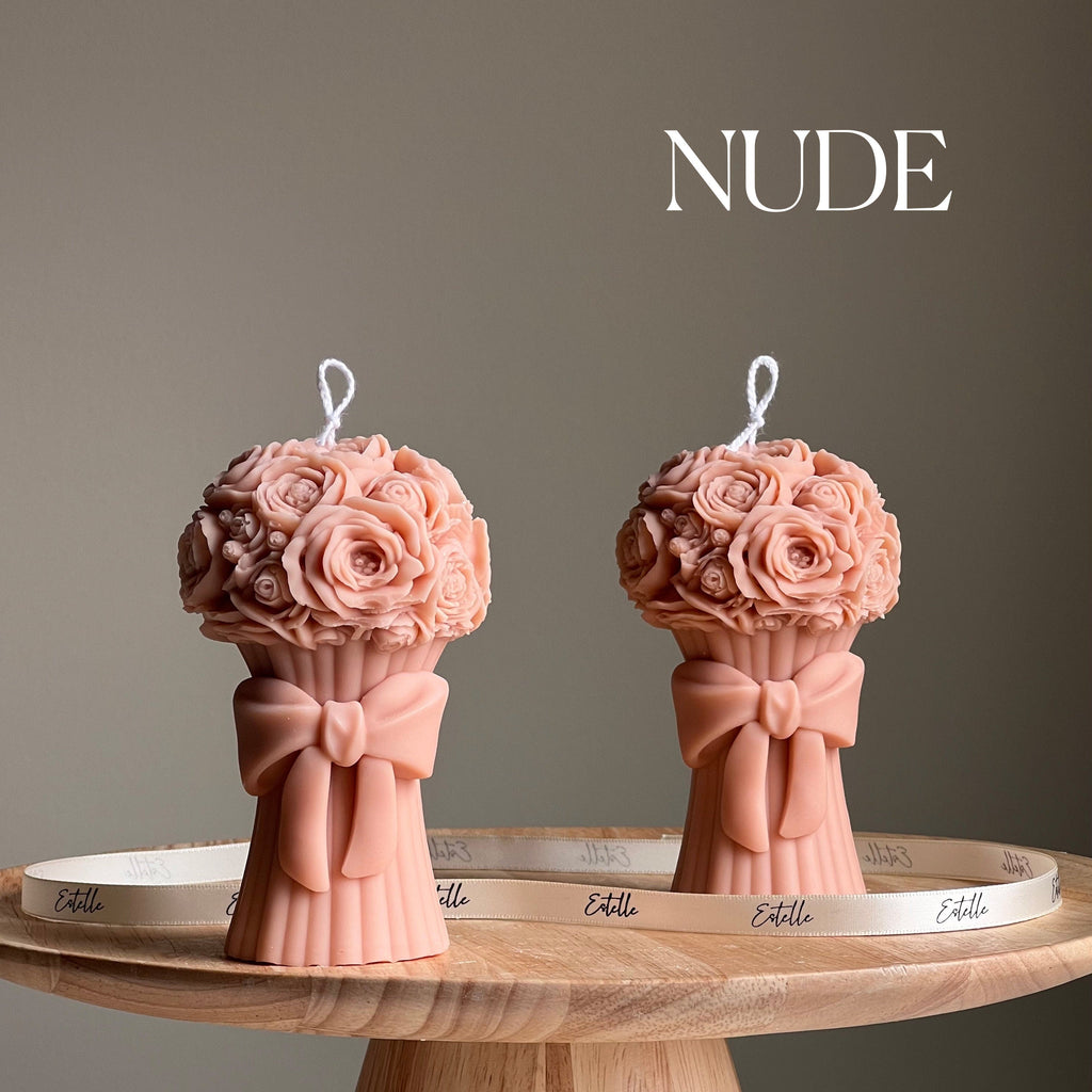 Sculptural Flower Bouquet Candle | Soy Wax Pillar Candle