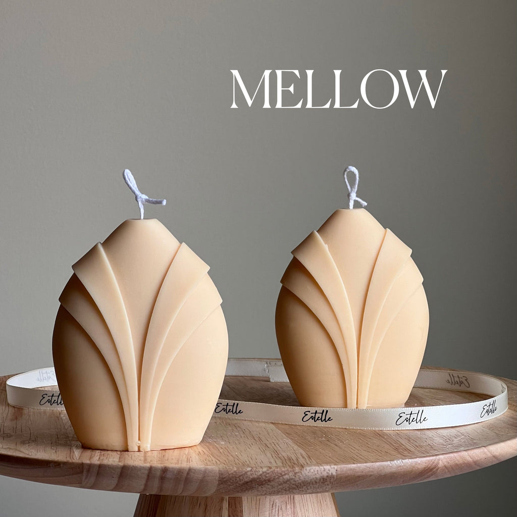 Collar Pillar Candle: Sculptural Geometric Soy Wax Candle