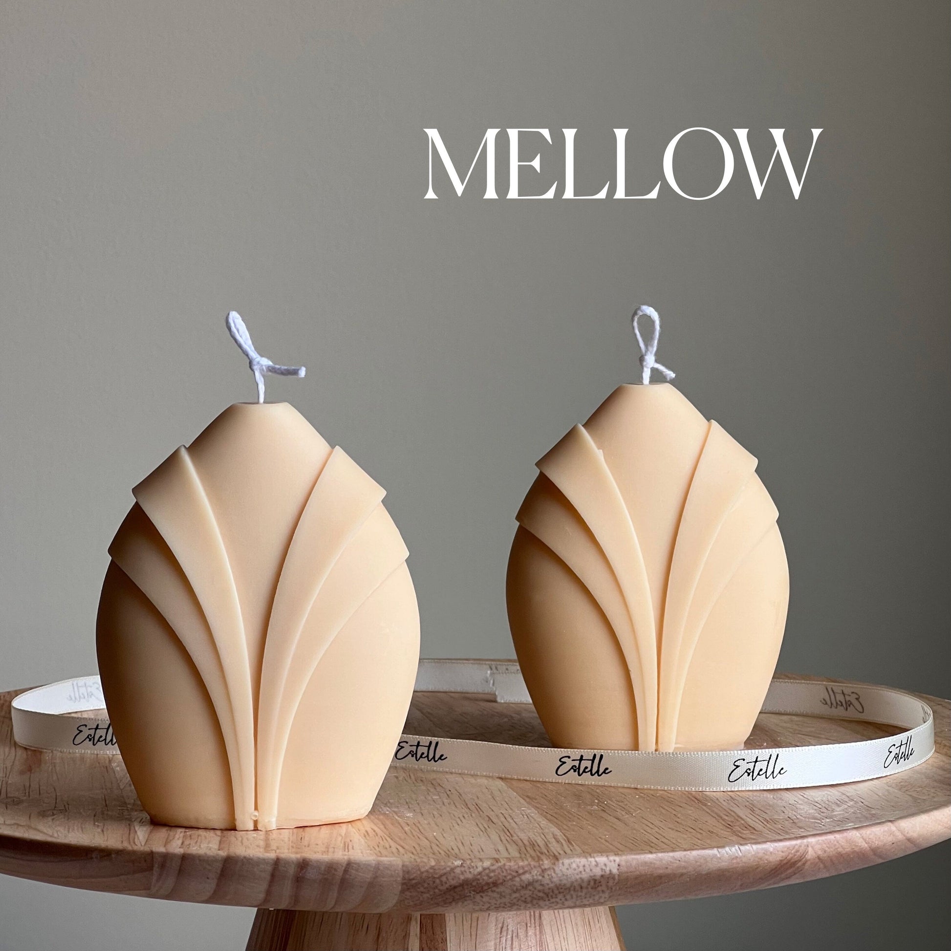 Collar Pillar Candle: Sculptural Geometric Soy Wax Candle
