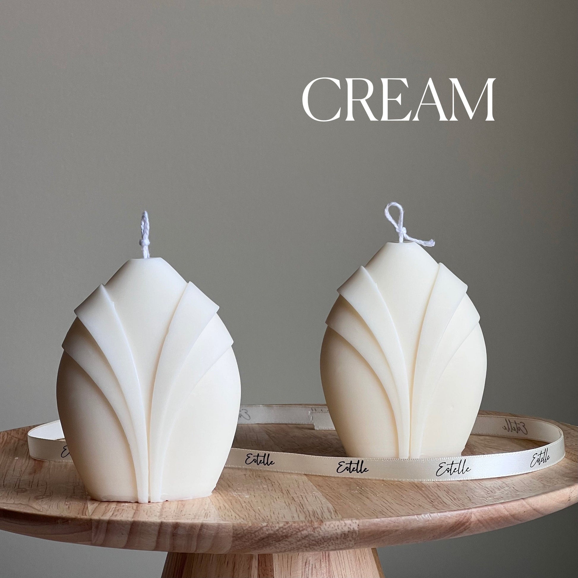 Collar Pillar Candle: Sculptural Geometric Soy Wax Candle