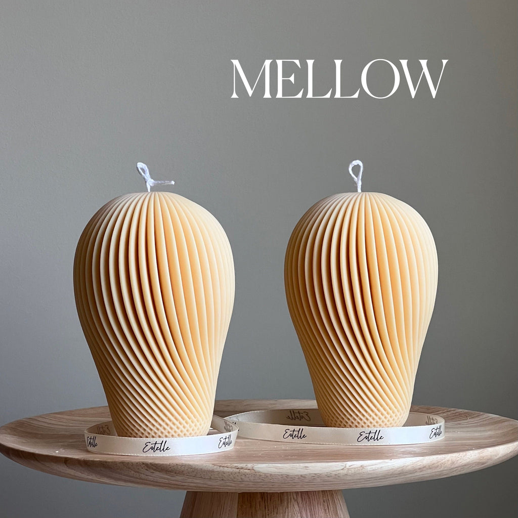 Spiral Soy Wax Candle: Hand-Poured Sculptural Pillar Candle