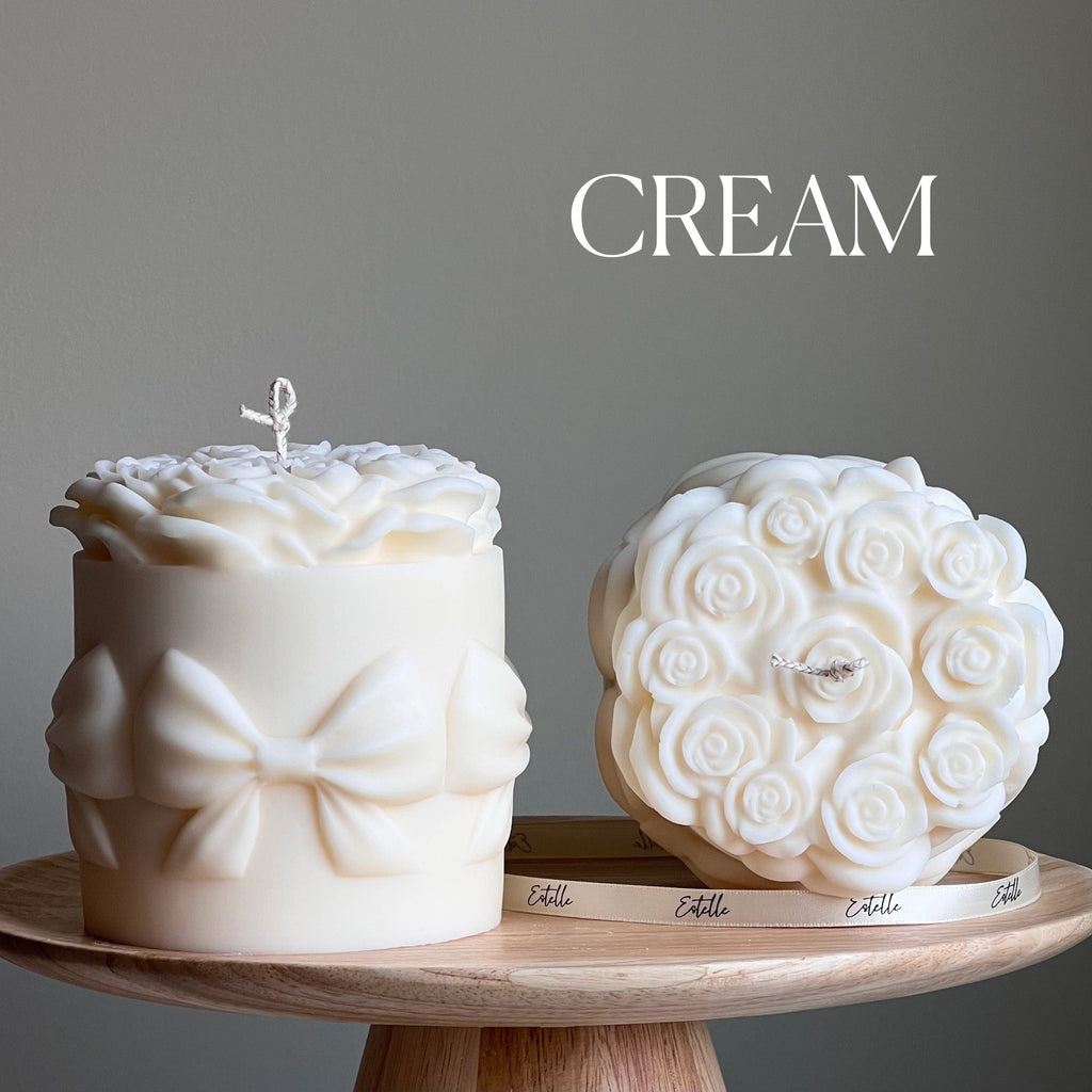 Big Rose Basket Candle | Hand Poured Soy Wax Pillar Candle