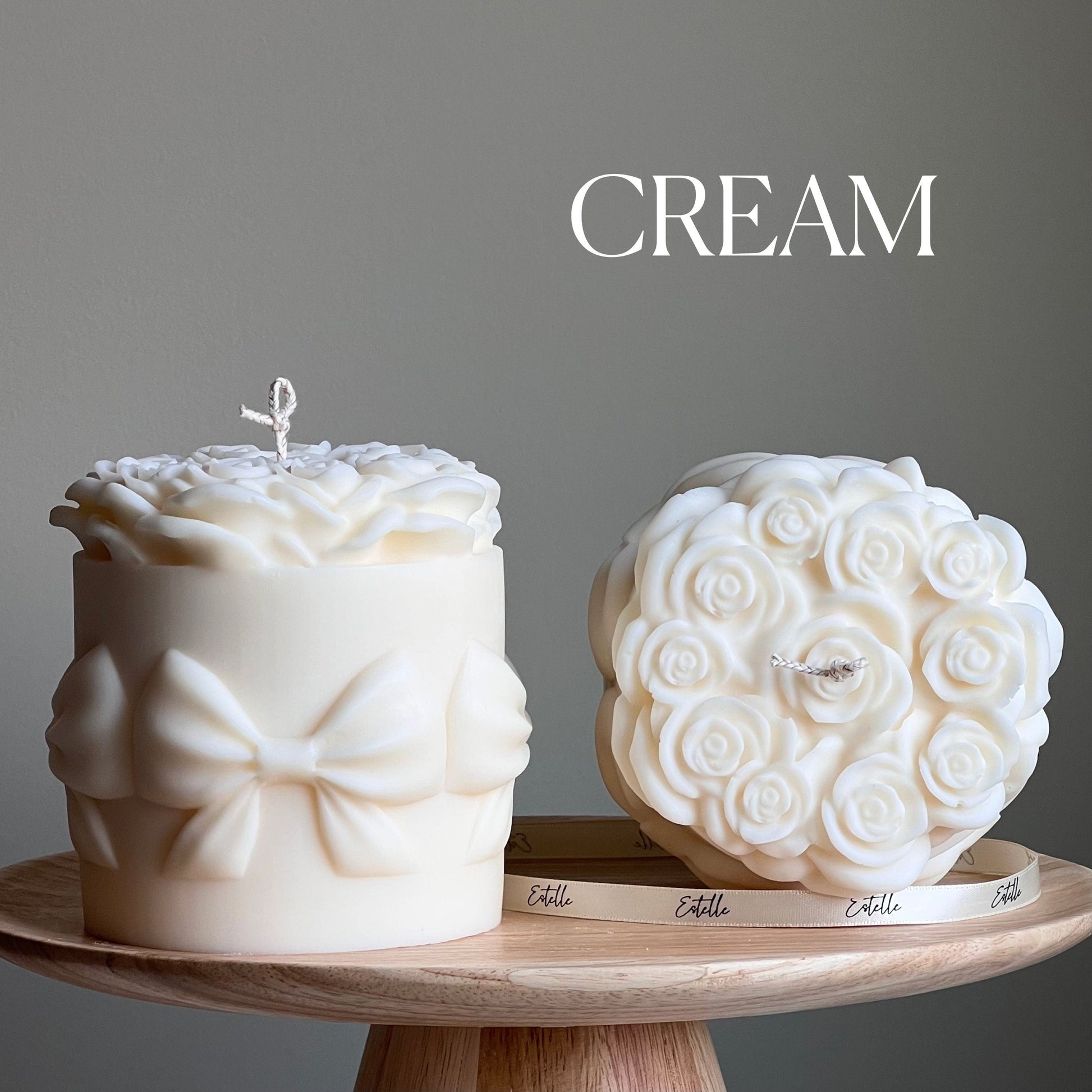Big Rose Basket Candle | Hand Poured Soy Wax Pillar Candle