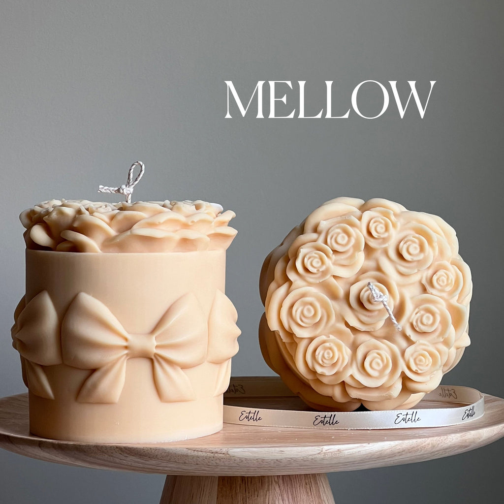 Big Rose Basket Candle | Hand Poured Soy Wax Pillar Candle