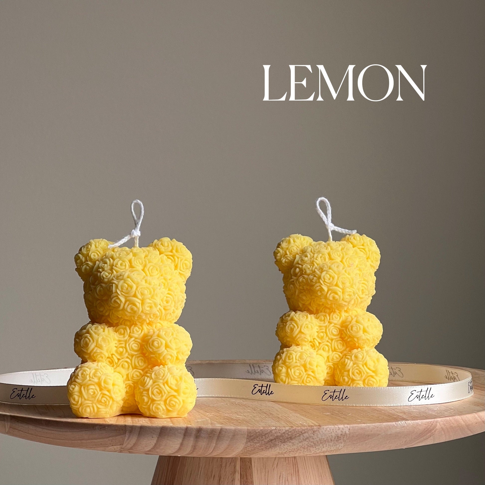 Rose Teddy Bear Candle: Hand Poured Soy Wax Blend Home Decor