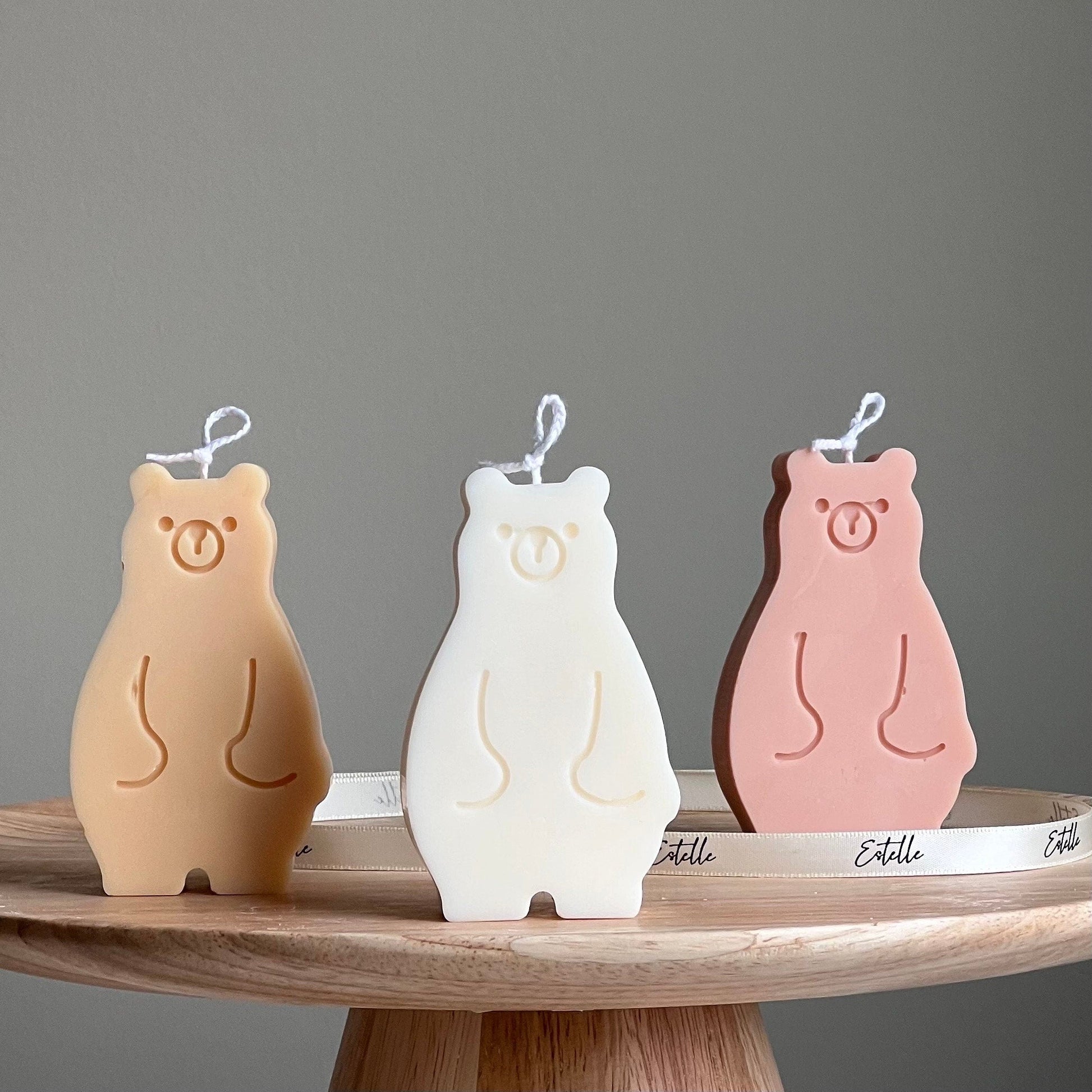 Handmade Teddy Bear Soy Wax Candle: Nursery Decor Gift