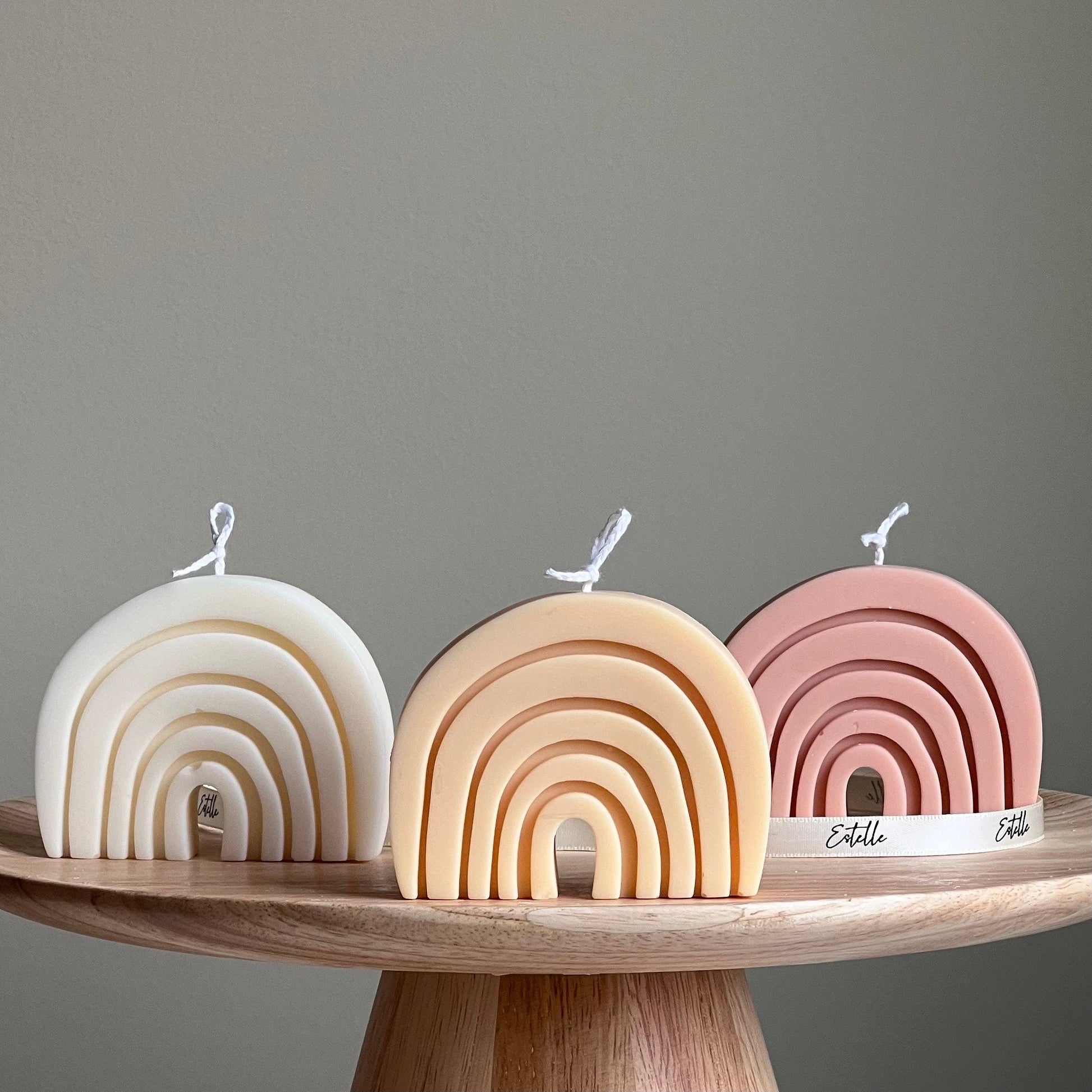 Rainbow Soy Wax Candle: Handmade Sculptural Home Decor