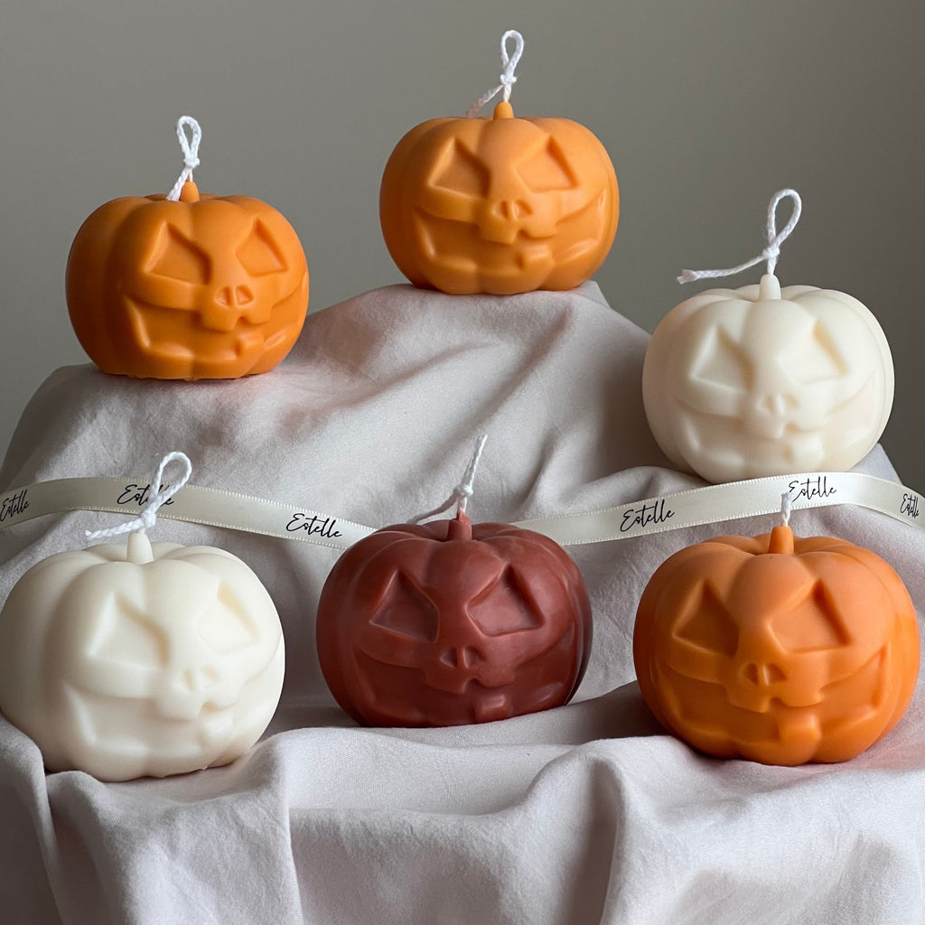 Hand Poured Halloween Pumpkin Candle | Soy Wax Sculptural Candle
