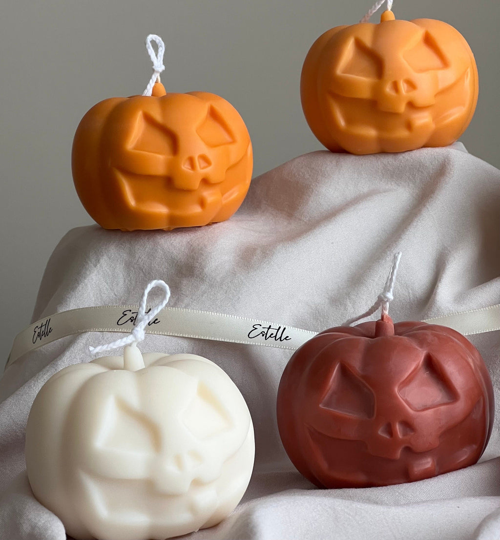Hand Poured Halloween Pumpkin Candle | Soy Wax Sculptural Candle
