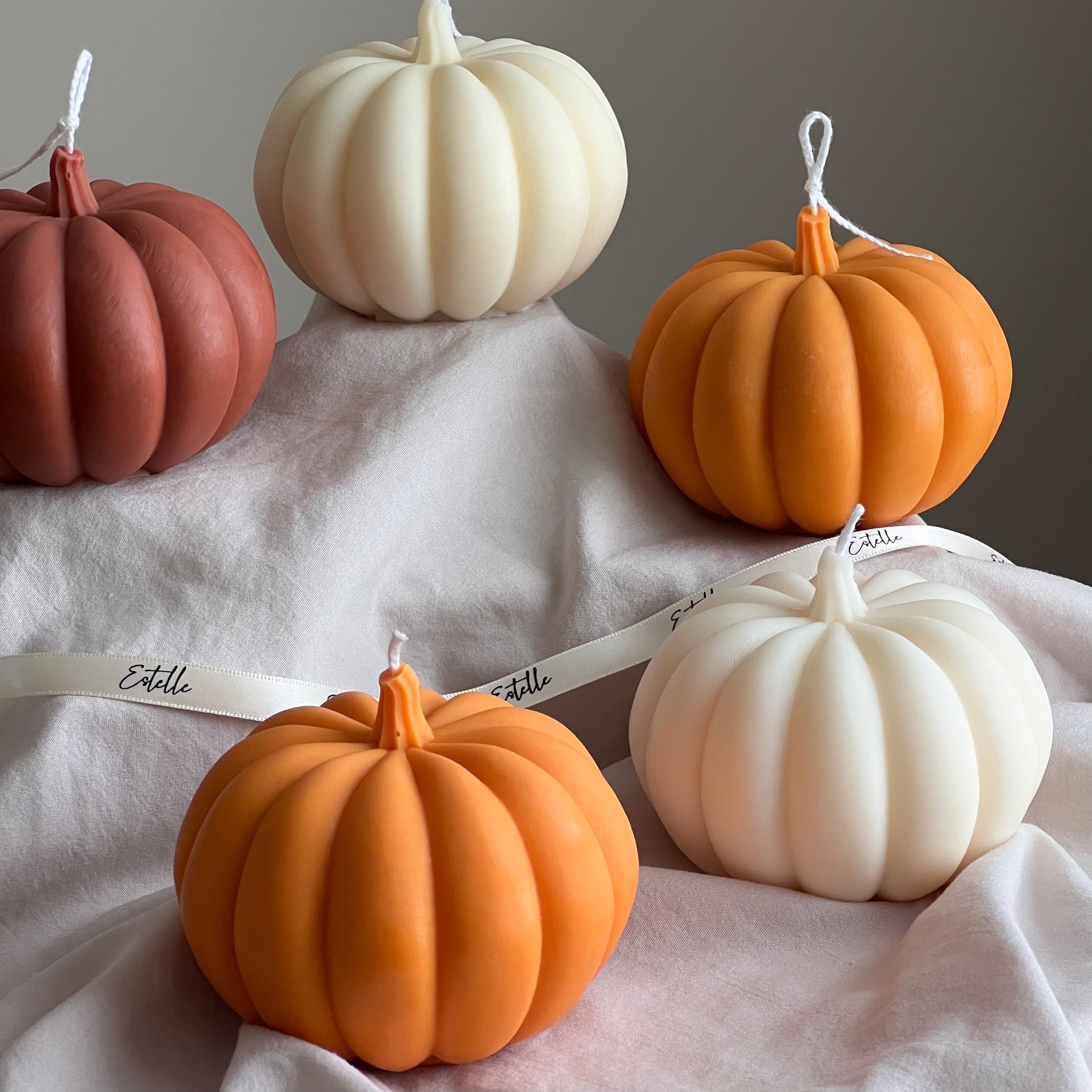 Large Pumpkin Candle: Hand-Poured Soy Wax, Autumn Decor