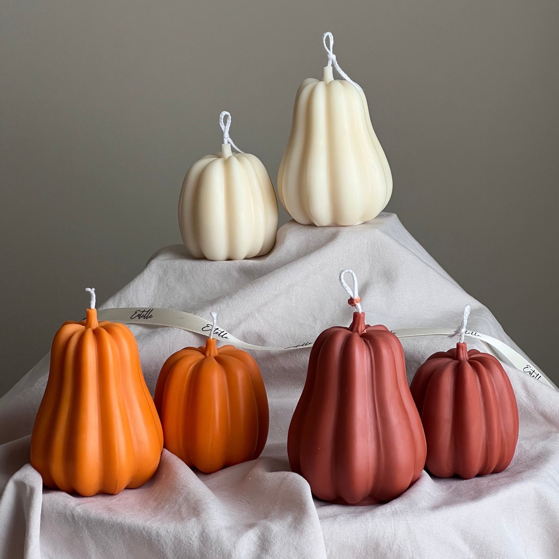 Handmade Autumn Pumpkin Soy Wax Candle Set: Spooky Home Decor