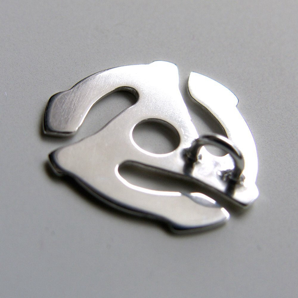 45 rpm Adapter Sterling Silver Necklace Retro 70's Necklace