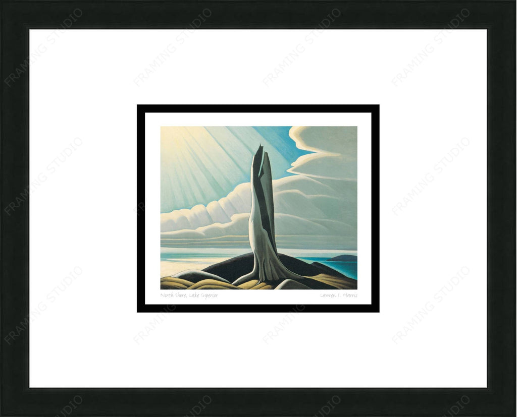 Rive nord/Lac Supérieur par Lawren S. Harris, carte d'art Groupe des Sept, carte d'art encadrée