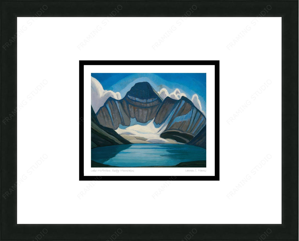 Lac McArthur, Rocheuses par Lawren S. Harris, carte d'art du Groupe des Sept, carte d'art encadrée