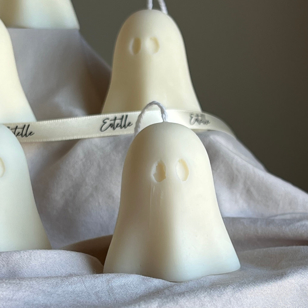 Handmade Halloween Ghost Candle | Sculptural Soy Wax Home Decor