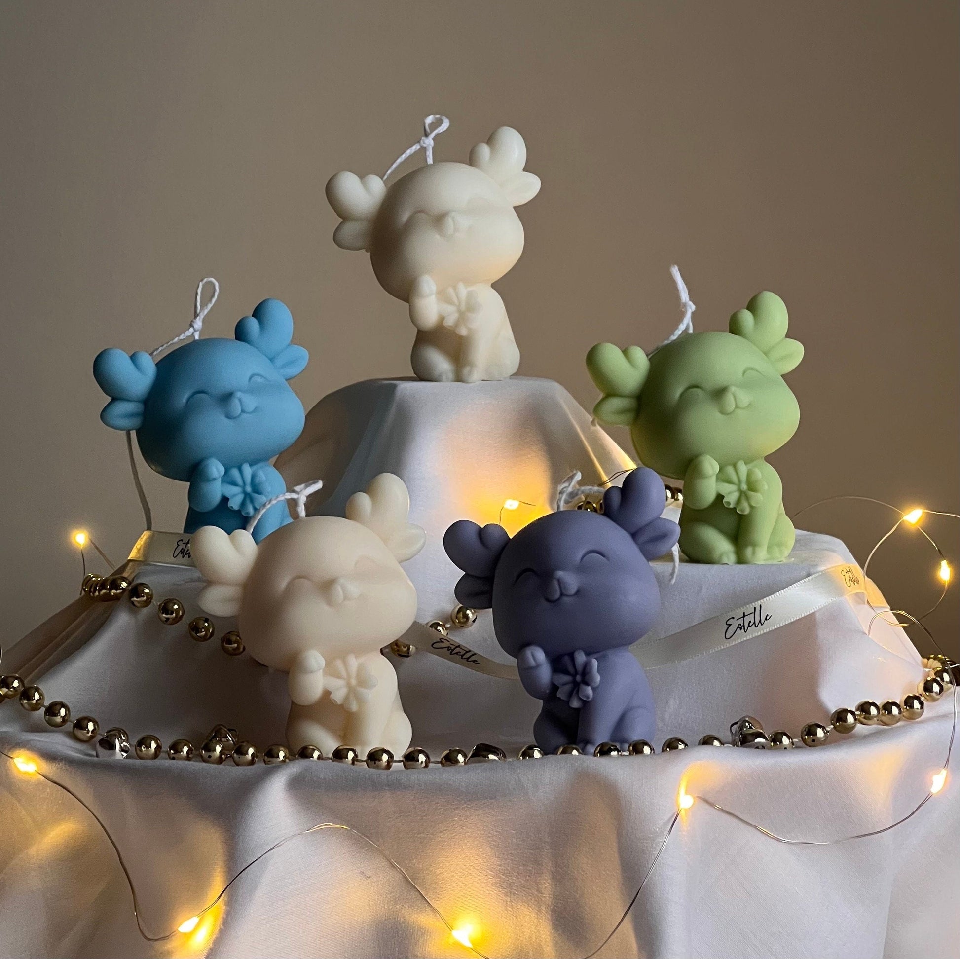 Handmade Christmas Reindeer Soy Candle: Holiday Decor Gift