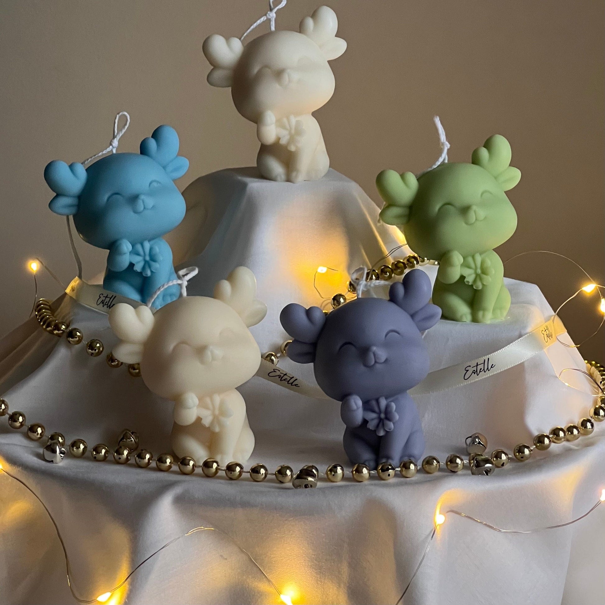 Handmade Christmas Reindeer Soy Candle: Holiday Decor Gift