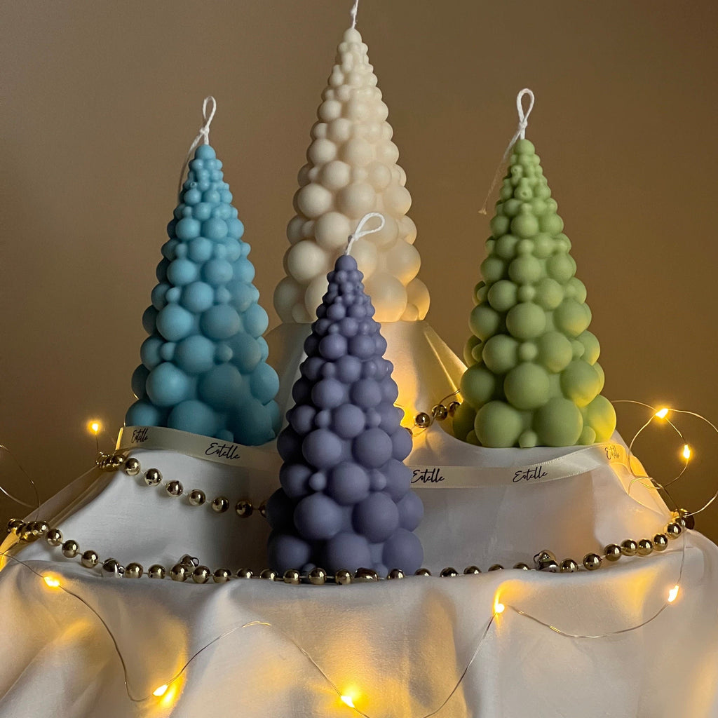 Bubble Christmas Tree Candle: Hand Poured Soy Festive Decor