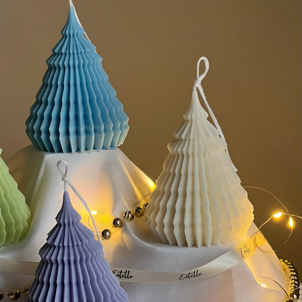 Origami Christmas Tree Soy Candle: Hand Poured Festive Decor