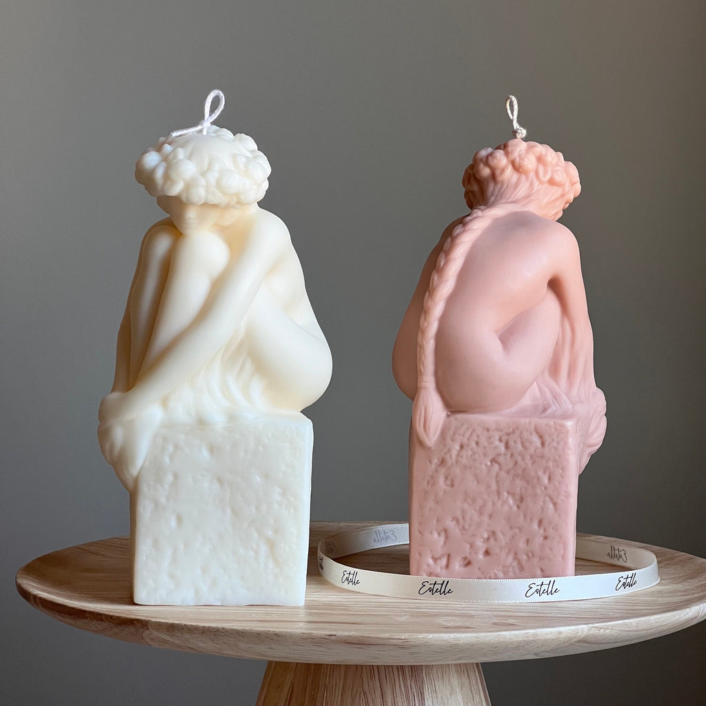 Bougie buste de femme sculptural | bougie statue en cire de soja