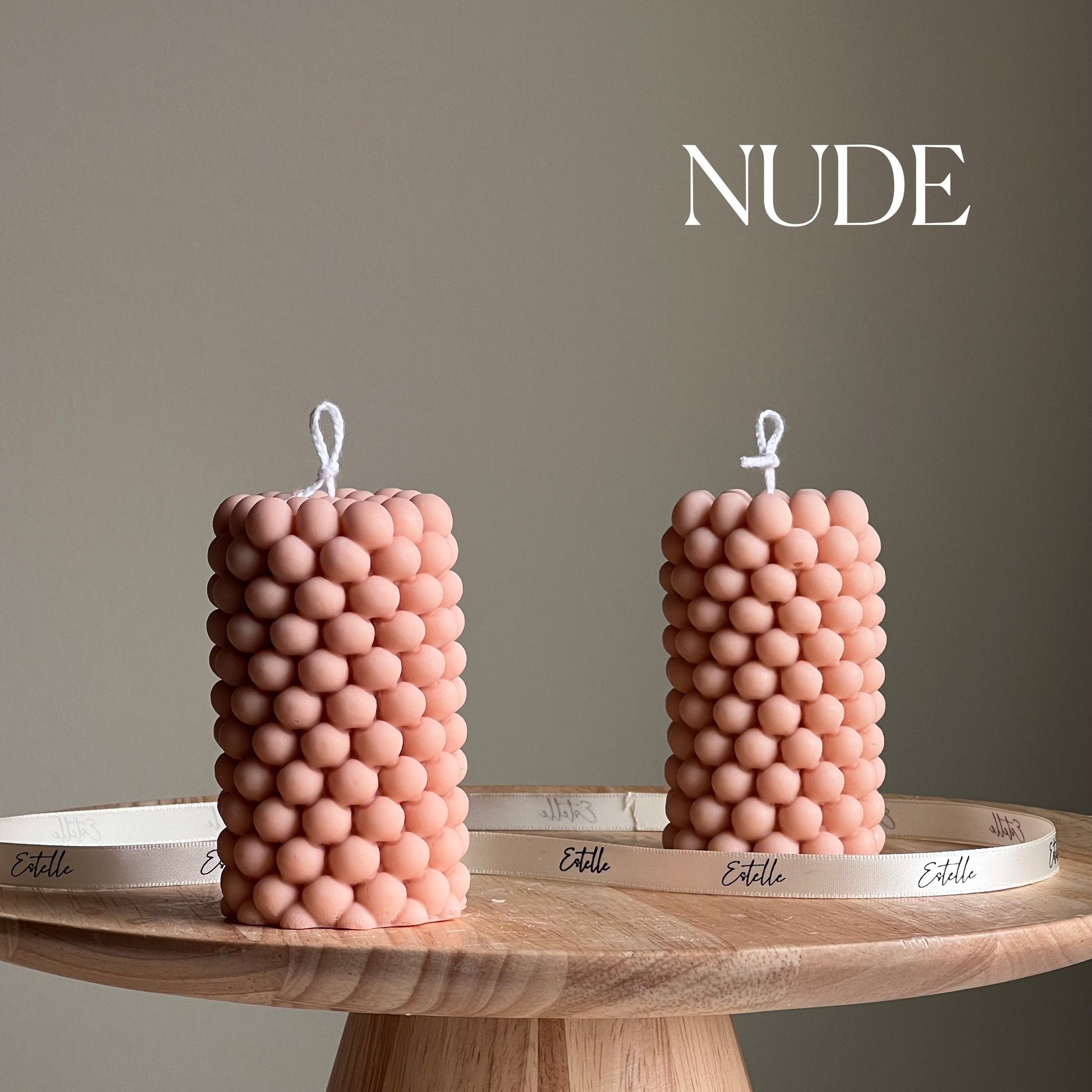 Bubble Soy Wax Pillar Candle: Geometric Home Decor