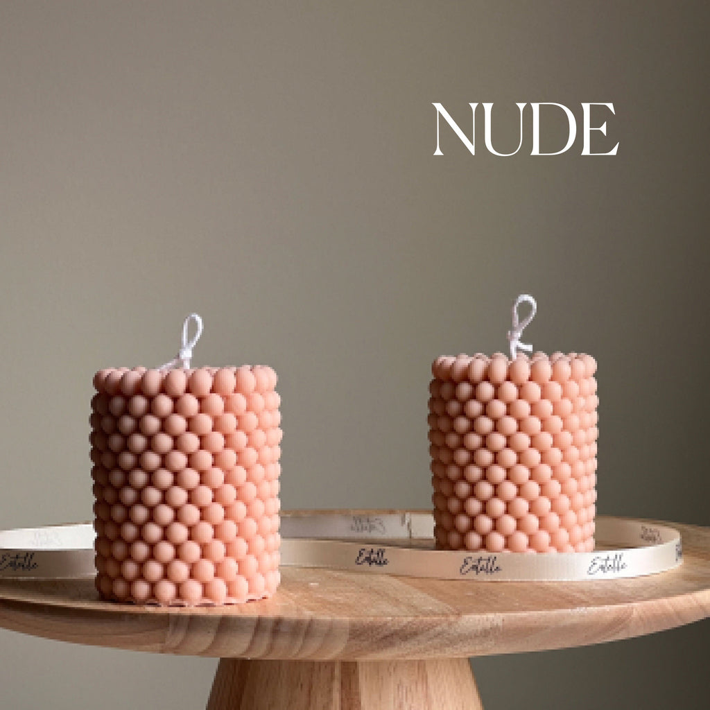 Bubble Soy Wax Pillar Candle: Geometric Home Decor