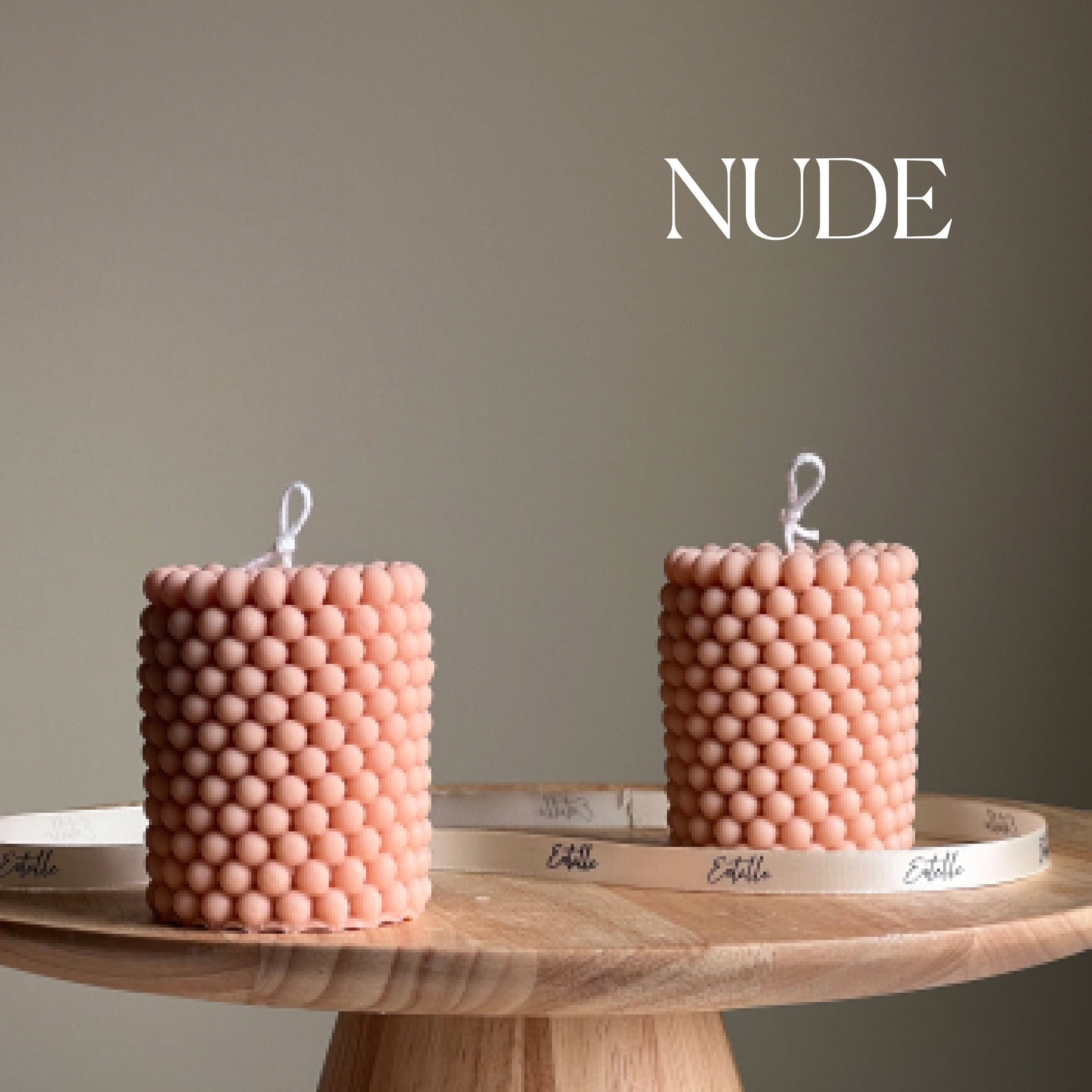 Bubble Soy Wax Pillar Candle: Geometric Home Decor