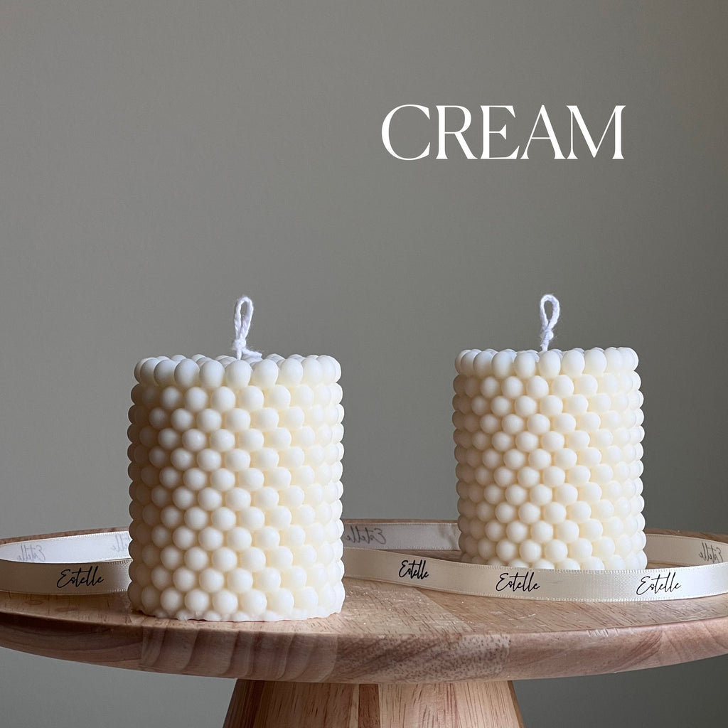 Bubble Soy Wax Pillar Candle: Geometric Home Decor