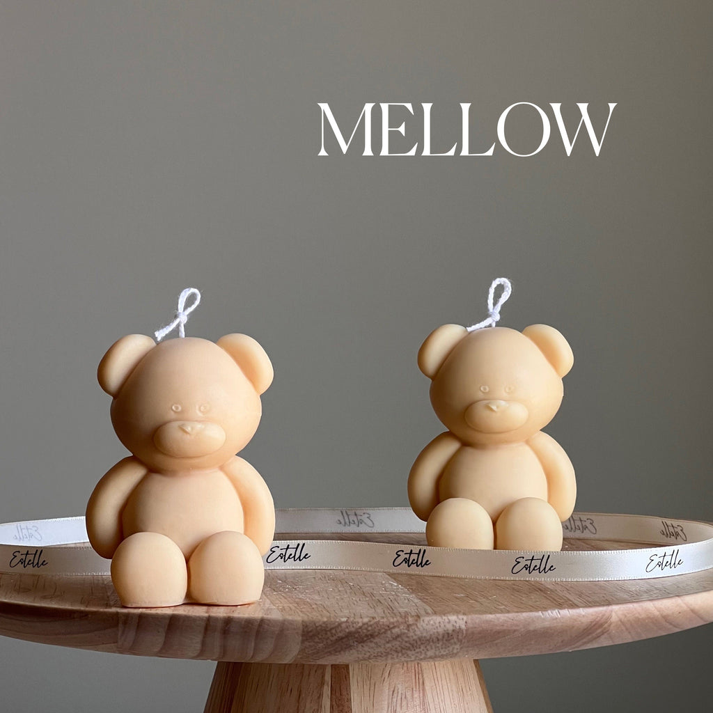 Small Teddy Bear Candle: Sculptural Soy Wax, Custom Scent