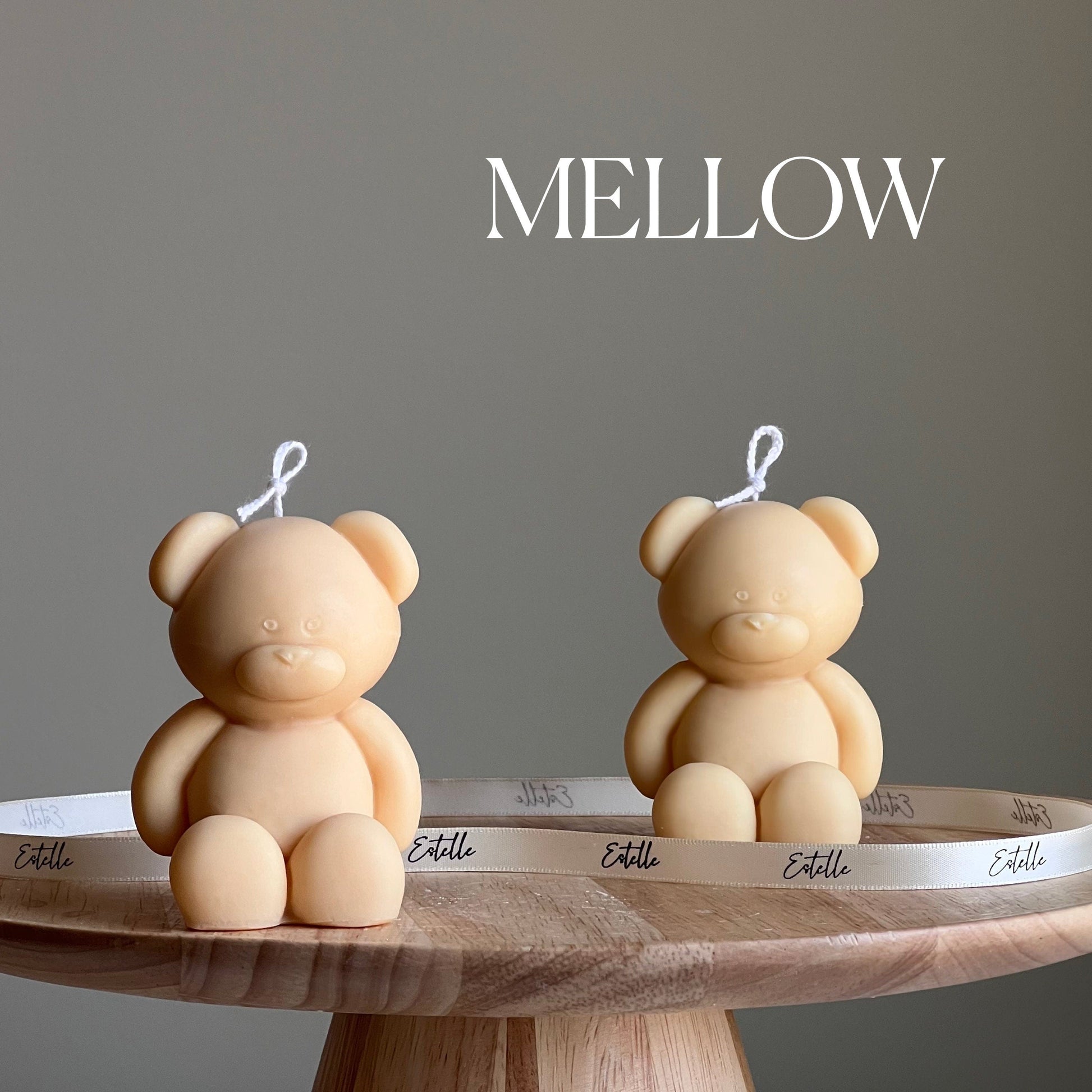 Small Teddy Bear Candle: Sculptural Soy Wax, Custom Scent