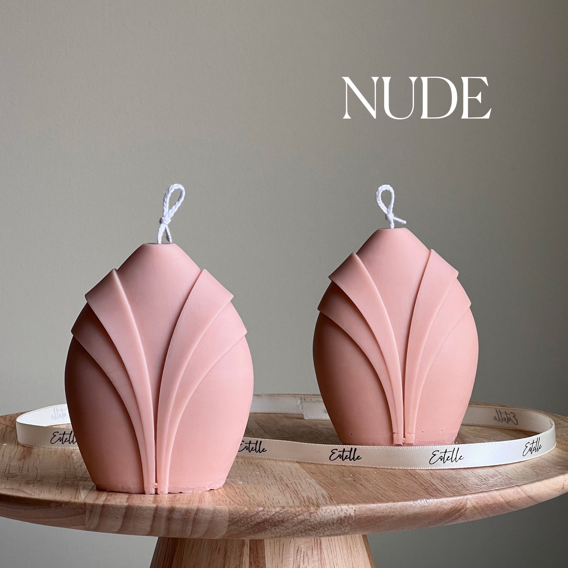 Collar Pillar Candle: Sculptural Geometric Soy Wax Candle