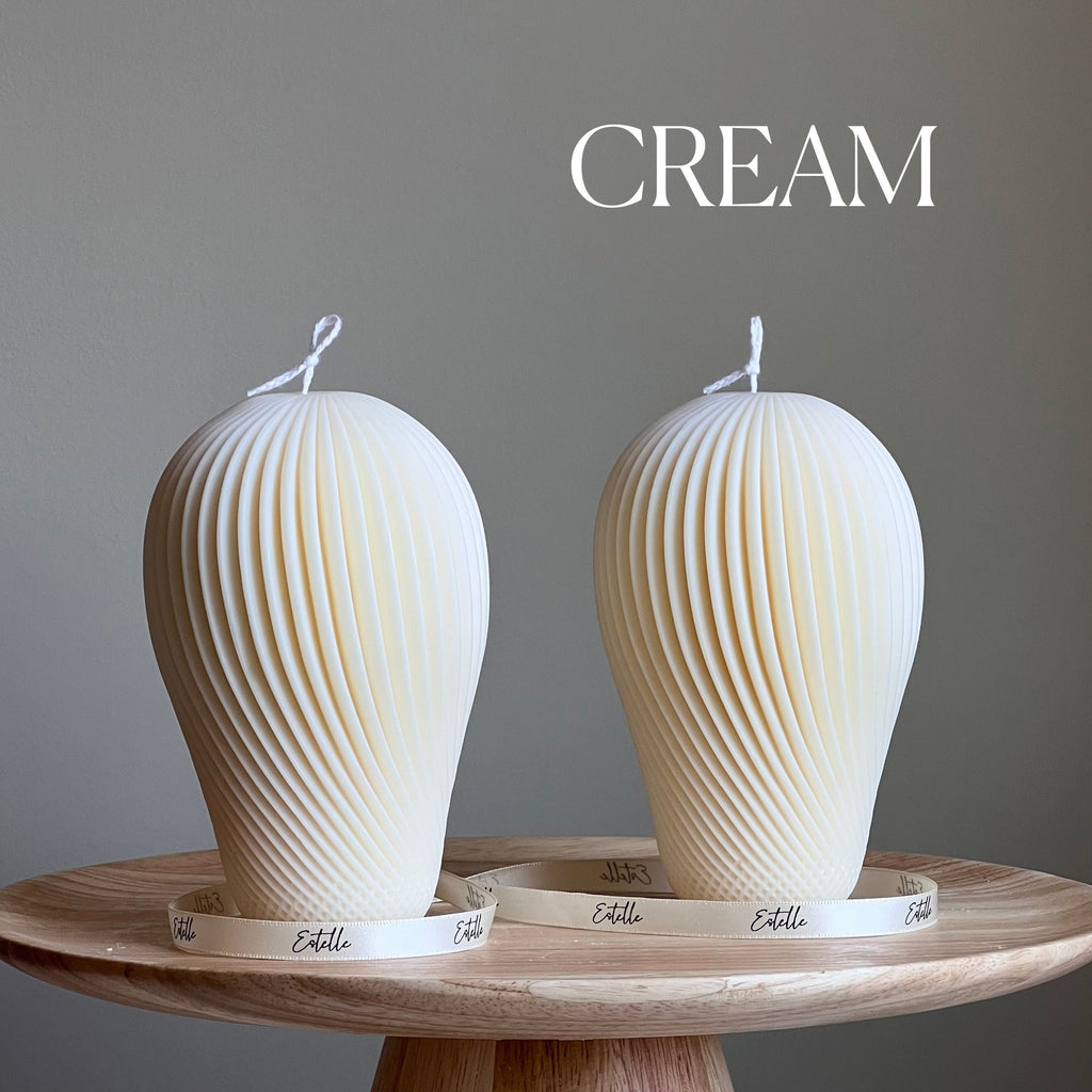 Spiral Soy Wax Candle: Hand-Poured Sculptural Pillar Candle