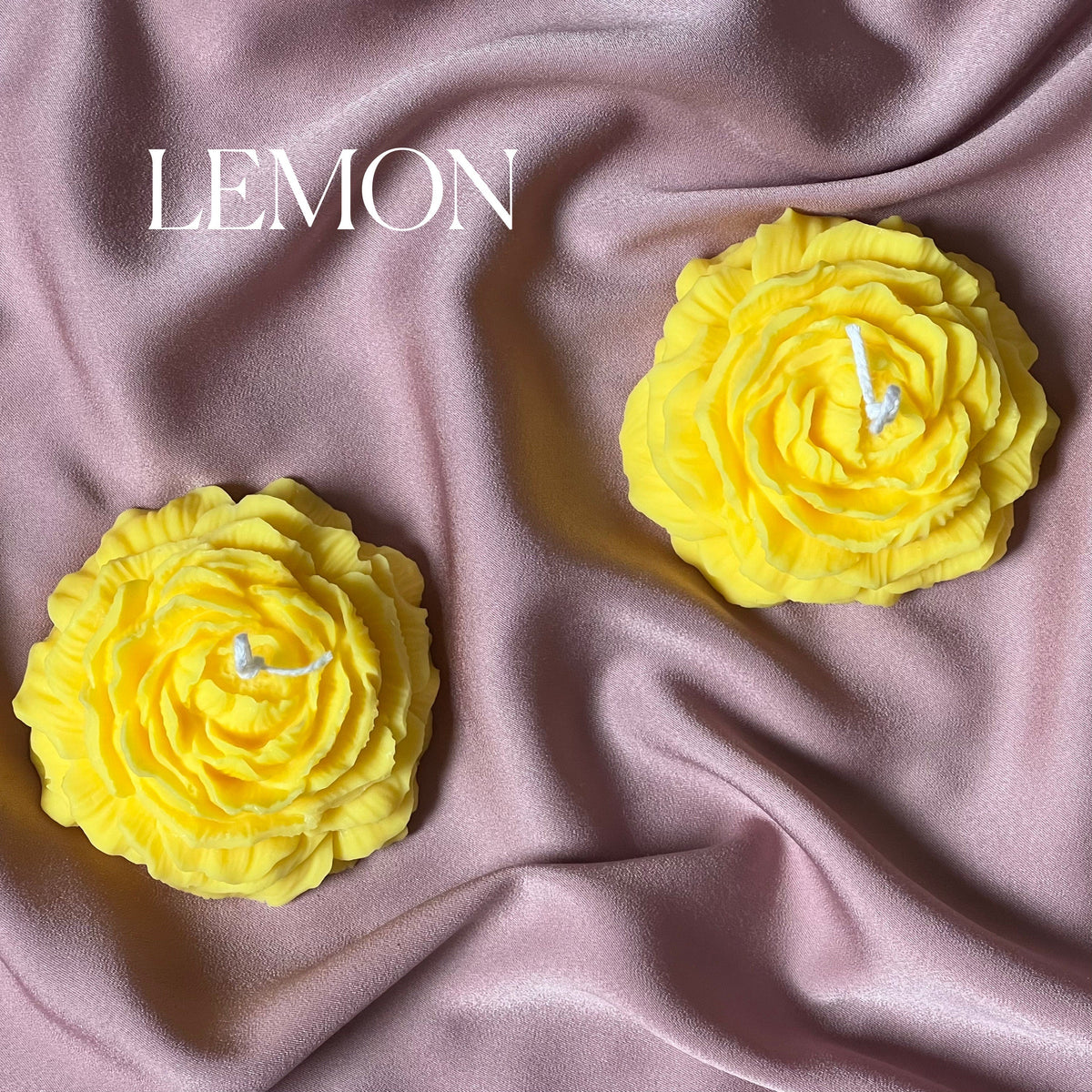 Bougie pivoine en cire de soja faite à la main | Décoration sculpturale pour la maison