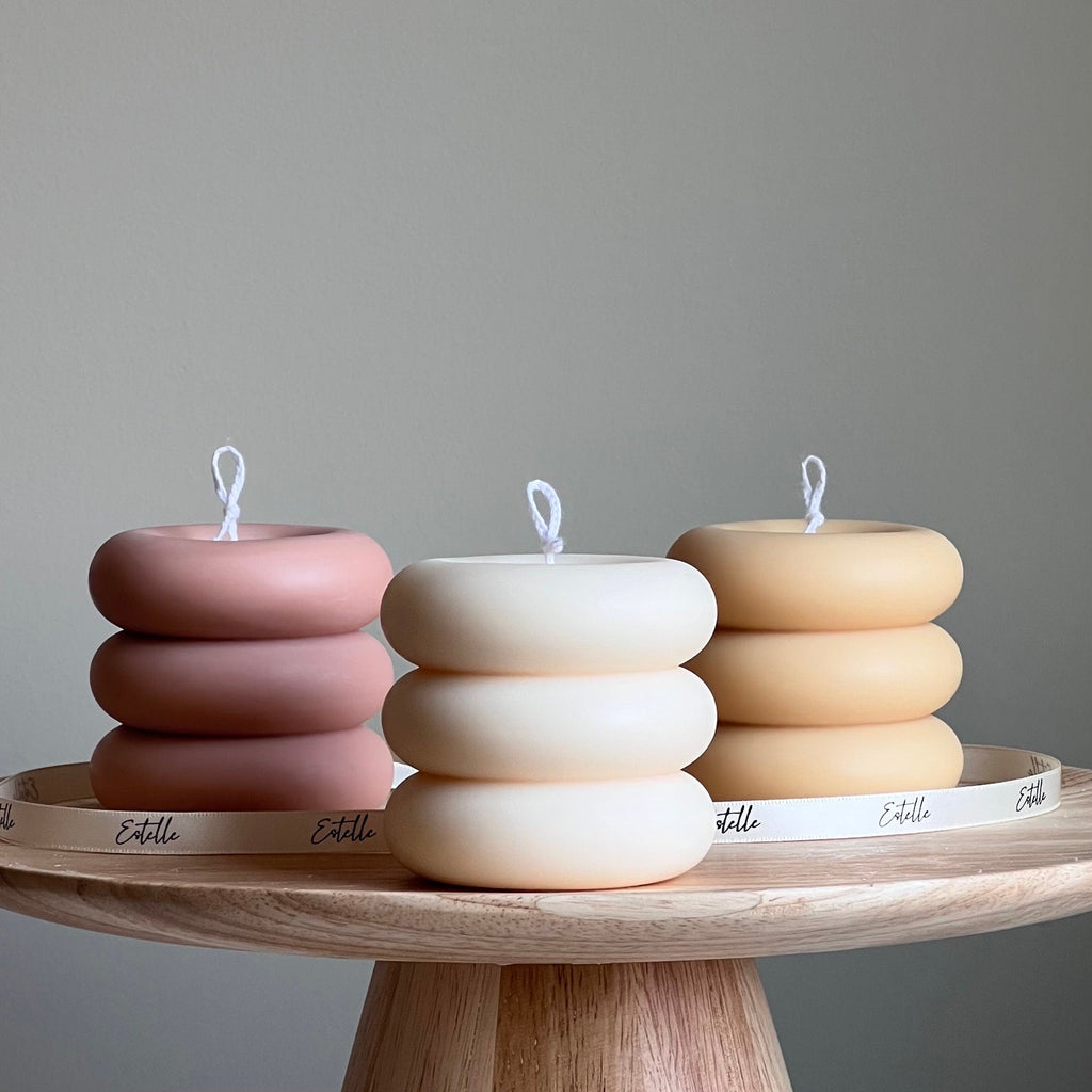Round Soy Wax Pillar Candle | Unscented Decorative Candle