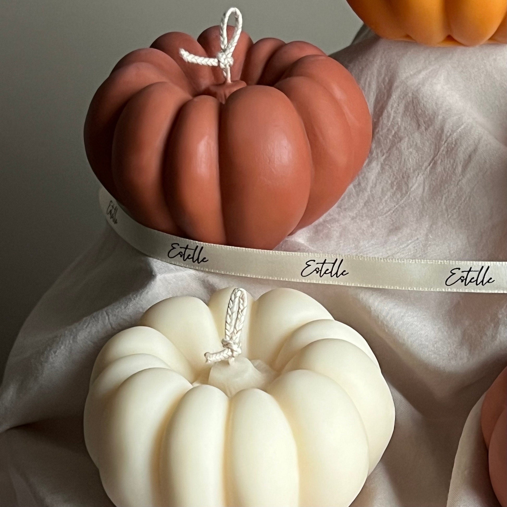 Handmade Autumn Pumpkin Candle: Sculptural Soy Wax Decor