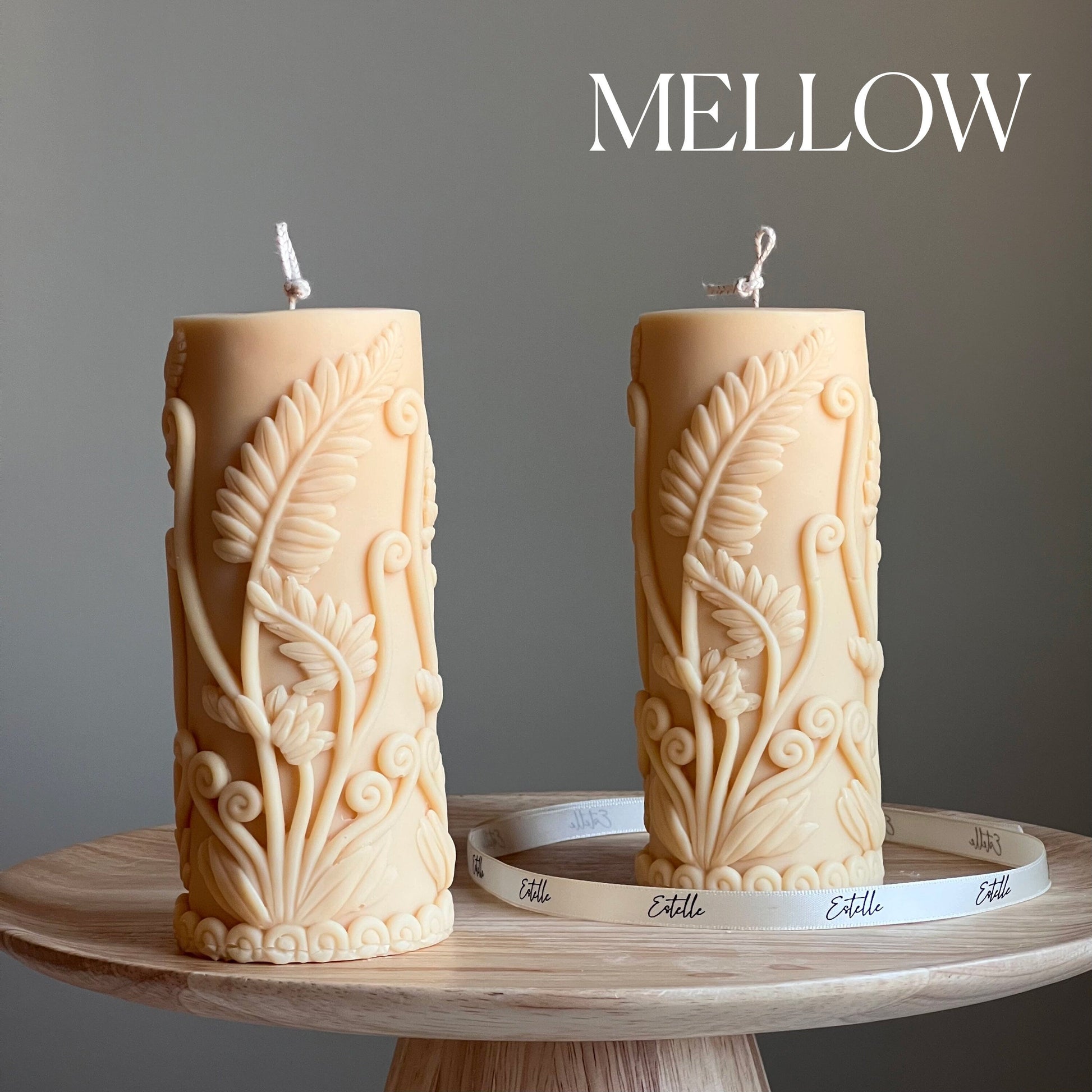 Large Fern Soy Pillar Candle | Sculptural Home Decor